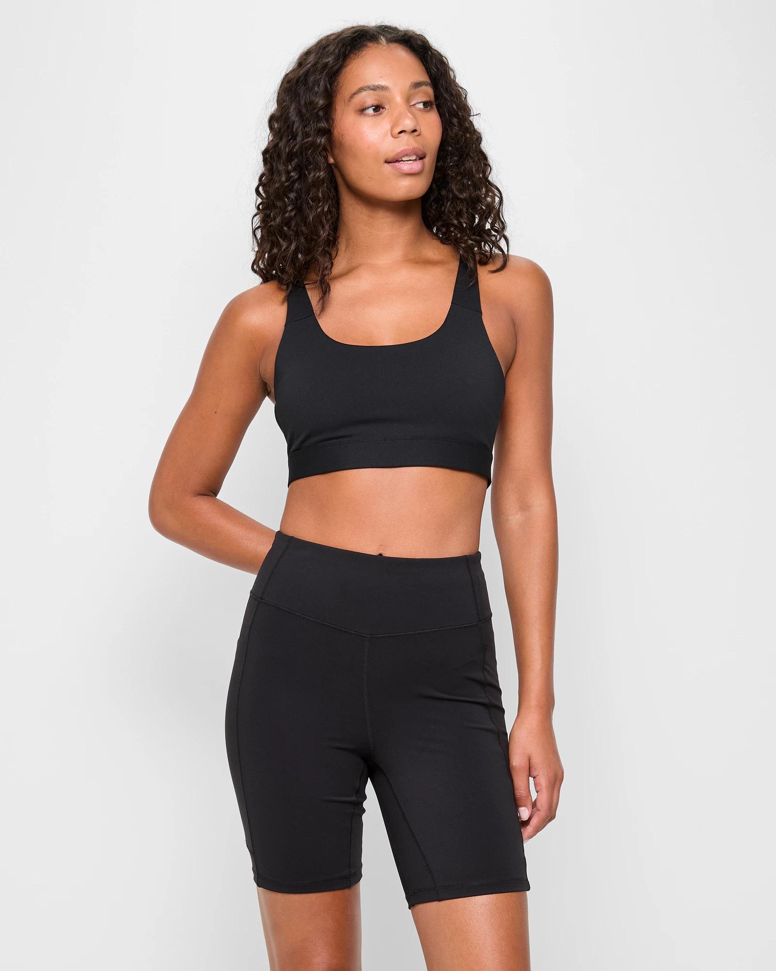 1 Target Active Infinity Medium Impact Crop Top BLACK, 1 of 5