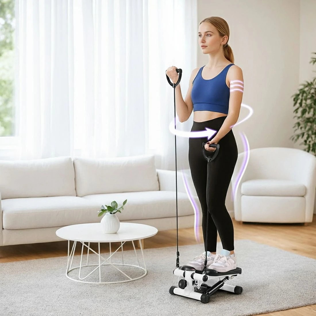 5 Everfit Mini Stepper with Resistance - Black, 5 of 7