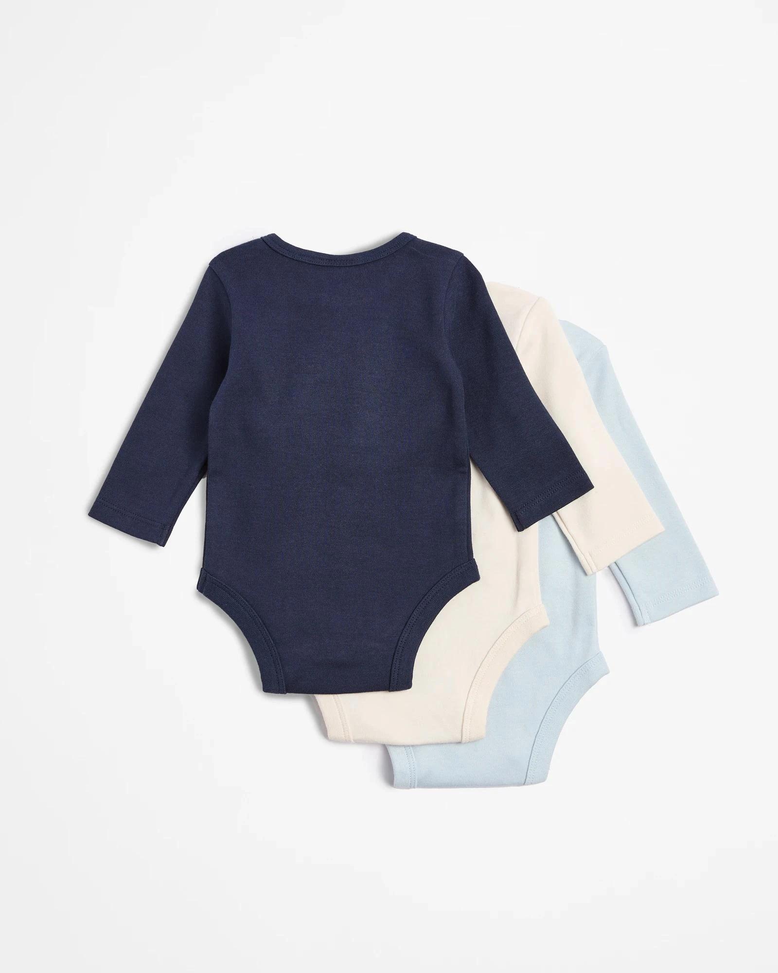 3 Target Baby Baby Organic Cotton Bodysuits 3 Pack - Blues BLUES, 3 of 3