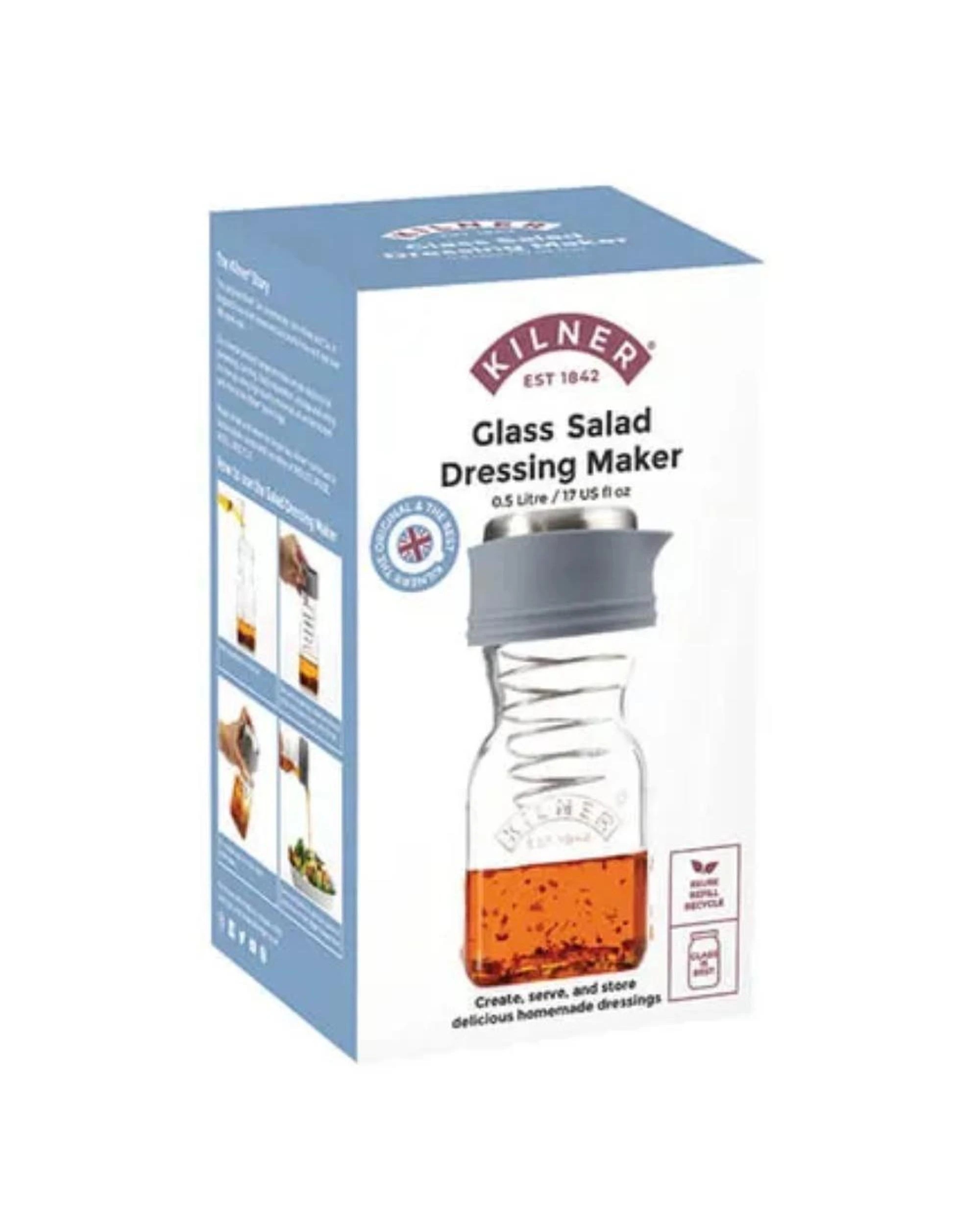 2 Kilner Glass Salad Dressing Maker 500ml, 2 of 6