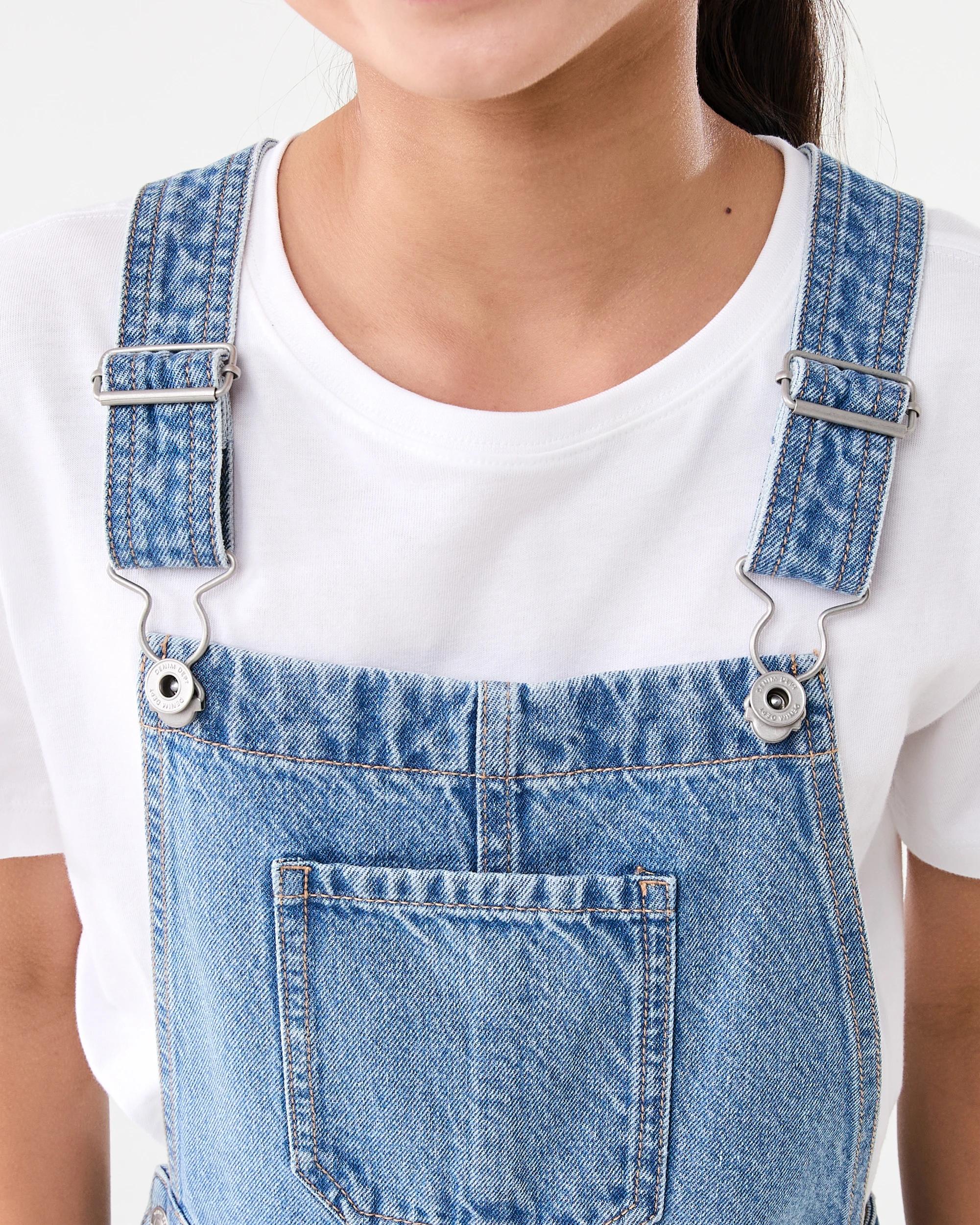 4 Denim Dungarees Light Wash, 4 of 9