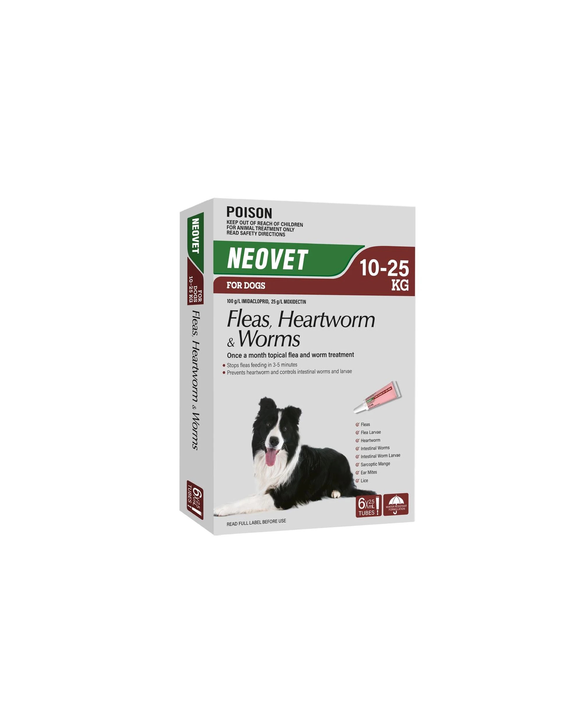 1 Neovet Flea and Worm Treatment for Large Dogs 10–25kg Red 6-Pack - Red, 1 of 9