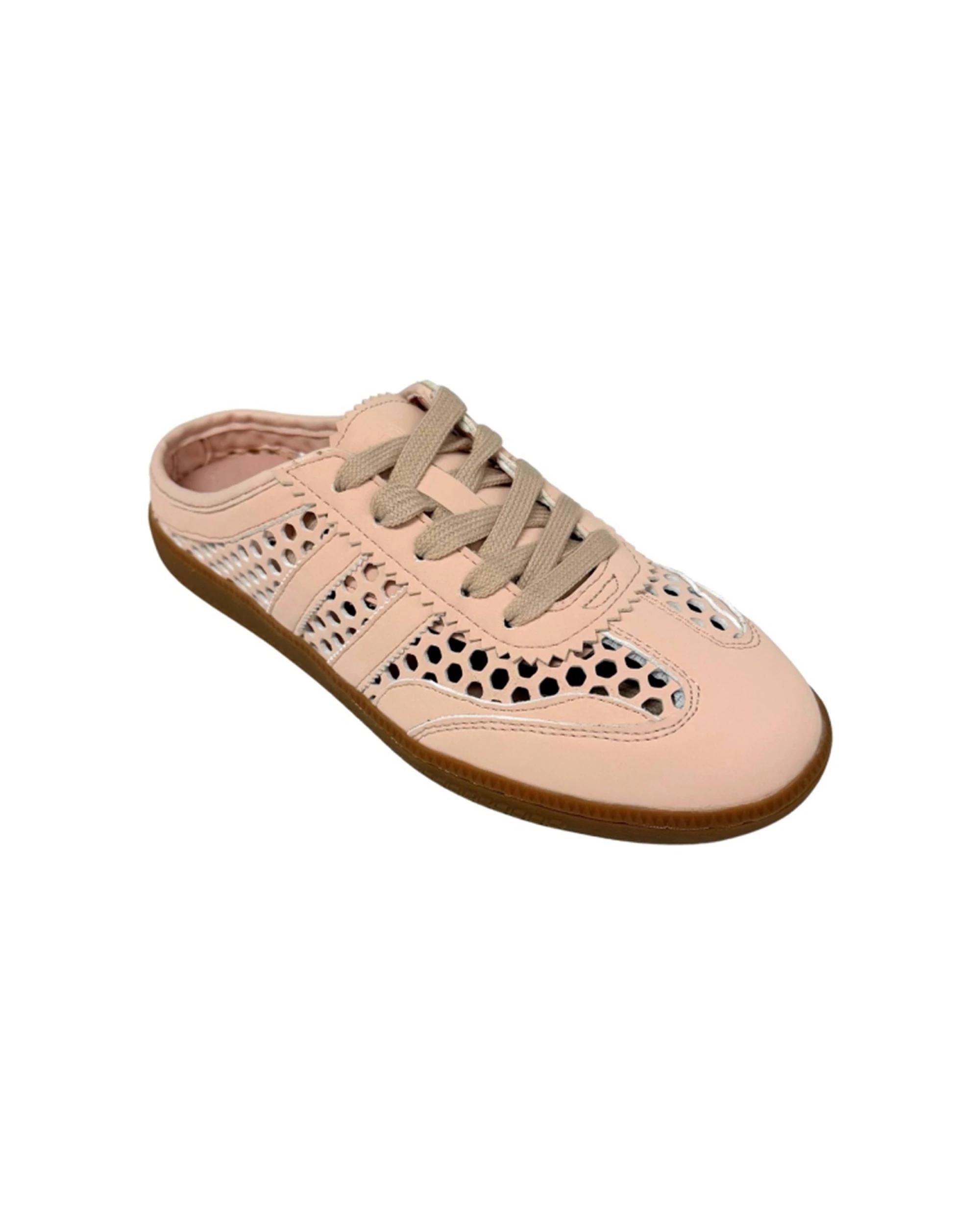 3 Human Shoes Becca Womens Backless Slip On Sneaker Gum Sole Pink PINK, 3 of 4