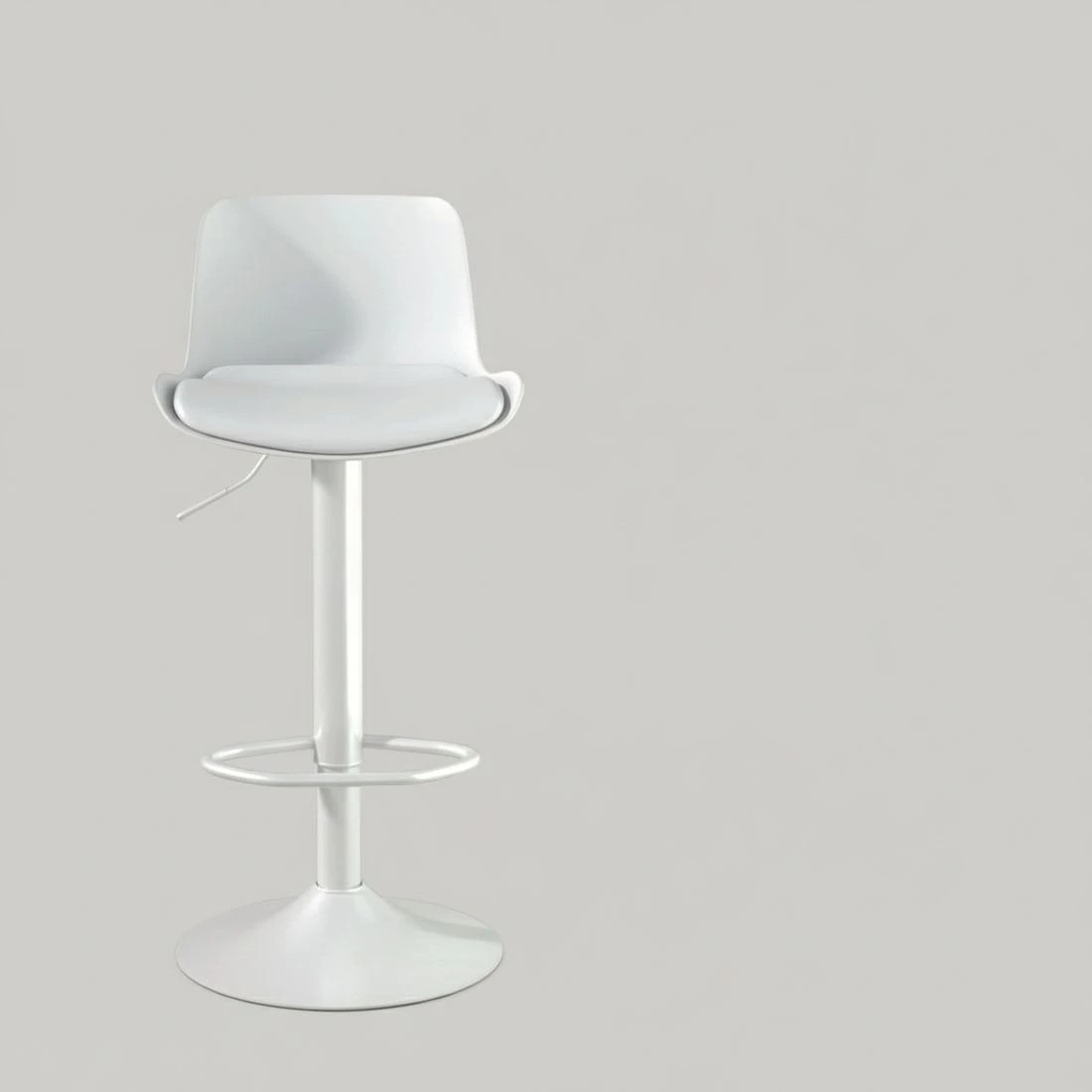 4 4x Artiss Bar Stools Kitchen Swivel Gas Lift Stool Leather Dining Chairs - White, 4 of 5