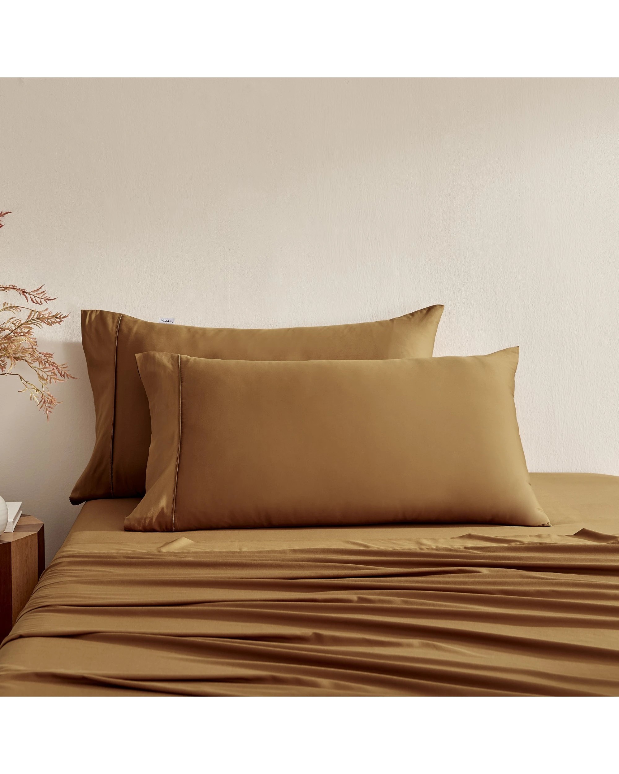 1 Serene 400TC Bamboo Cotton Sateen King Pillowcase Twin Pack - Rust, 1 of 3