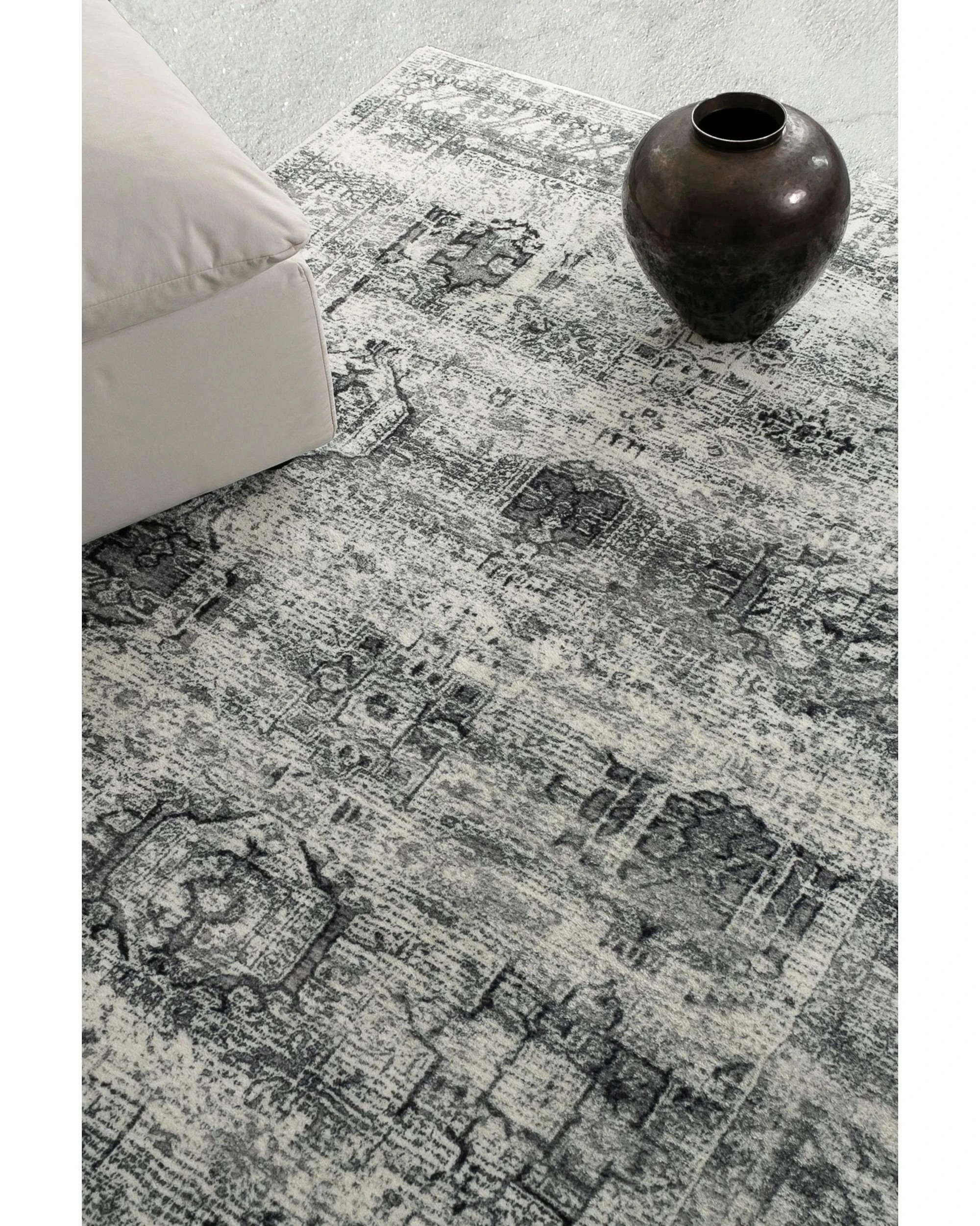 3 Loopsie Khana Tribal Washable Rug-330cm x 240cm - Grey, 3 of 6