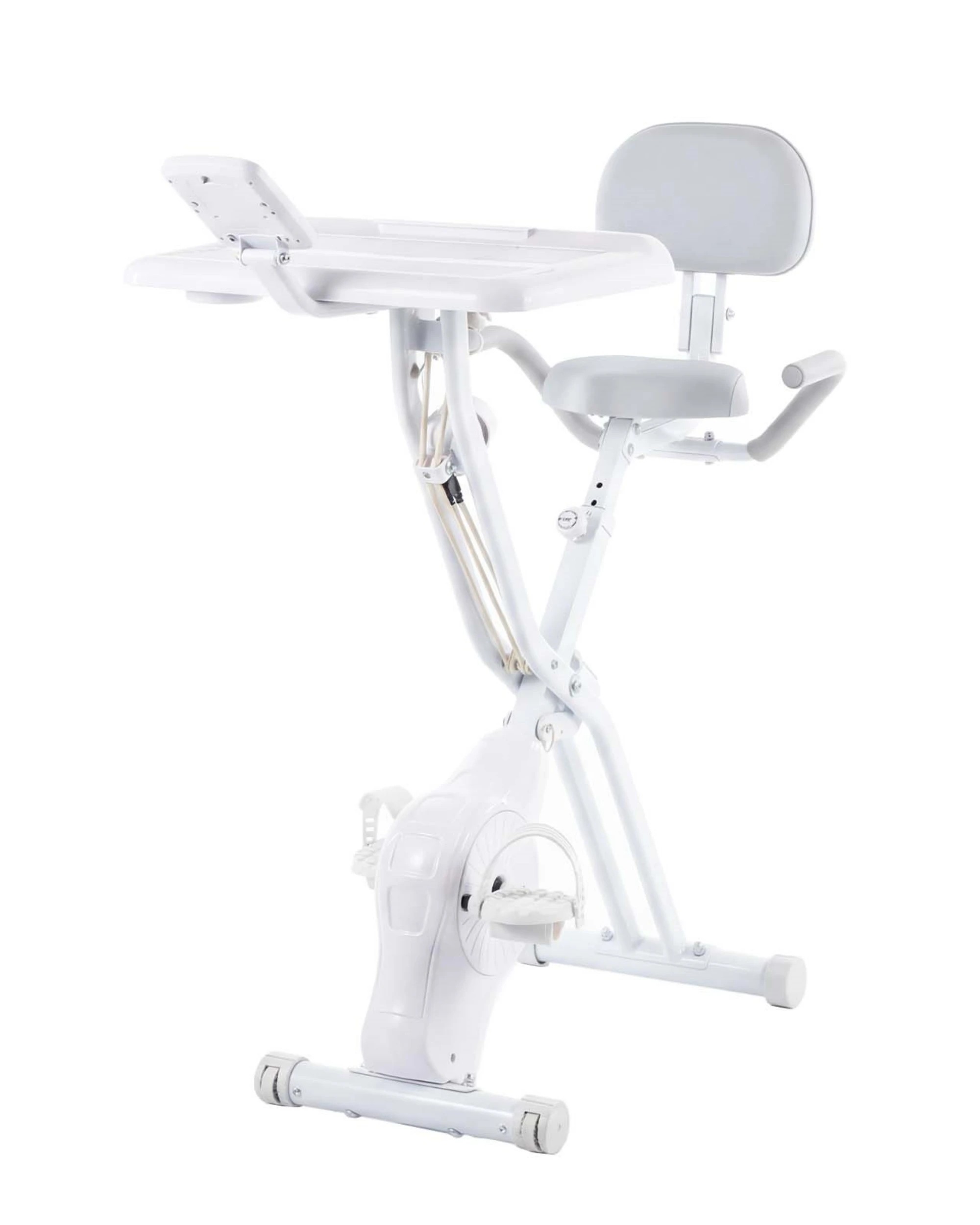 4 Advwin Folding Exercise Bike with Table - White, 4 of 9