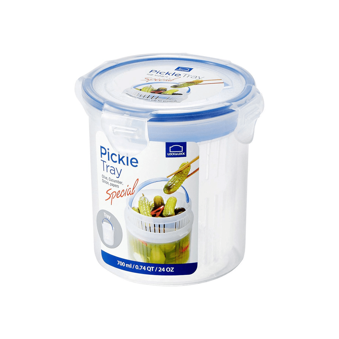 1 Locknlock 700ml Airtight Classic Round Food Container W/ Draining Basket Clear
 - Clear, 1 of 2