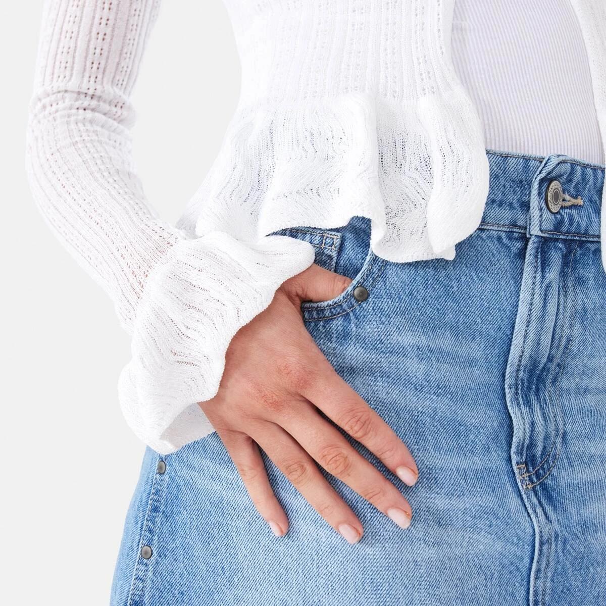 7 Long Sleeve Frill Cardigan Snw White, 7 of 9