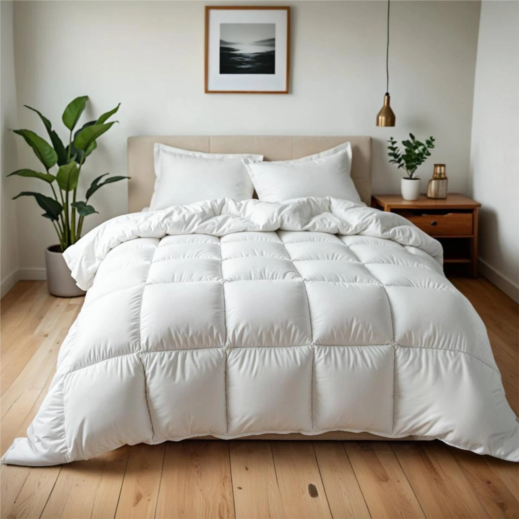 1 Royal Comfort 500GSM 95% Goose Feather 5% Down Quilt All-Seasons - Double Bed - White, 1 of 5