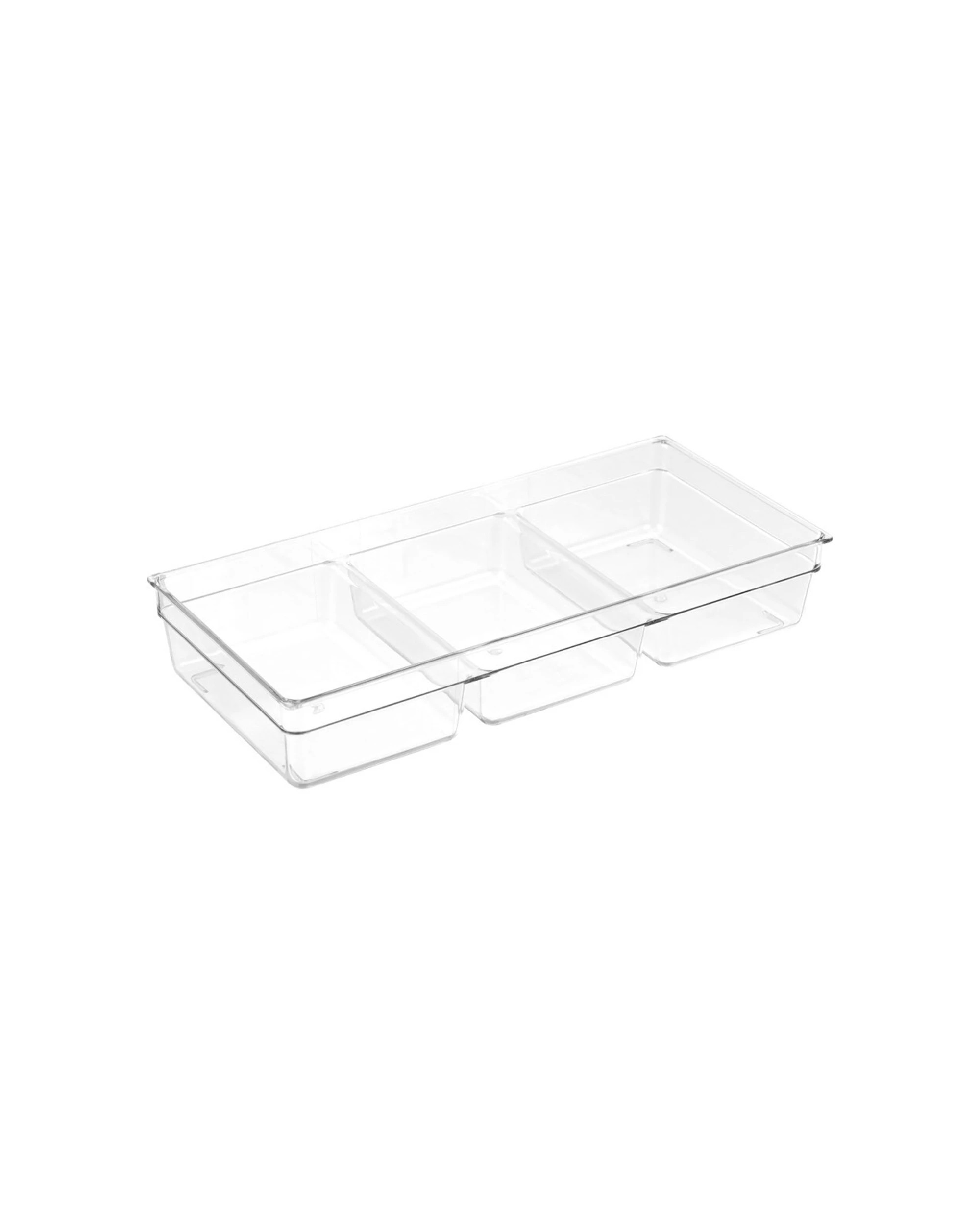 2 BOXSWEDEN Crystal Nest 3 Section Tray Durable Acrylic 33 x 15 x 6cm Storage
 - plain, 2 of 3