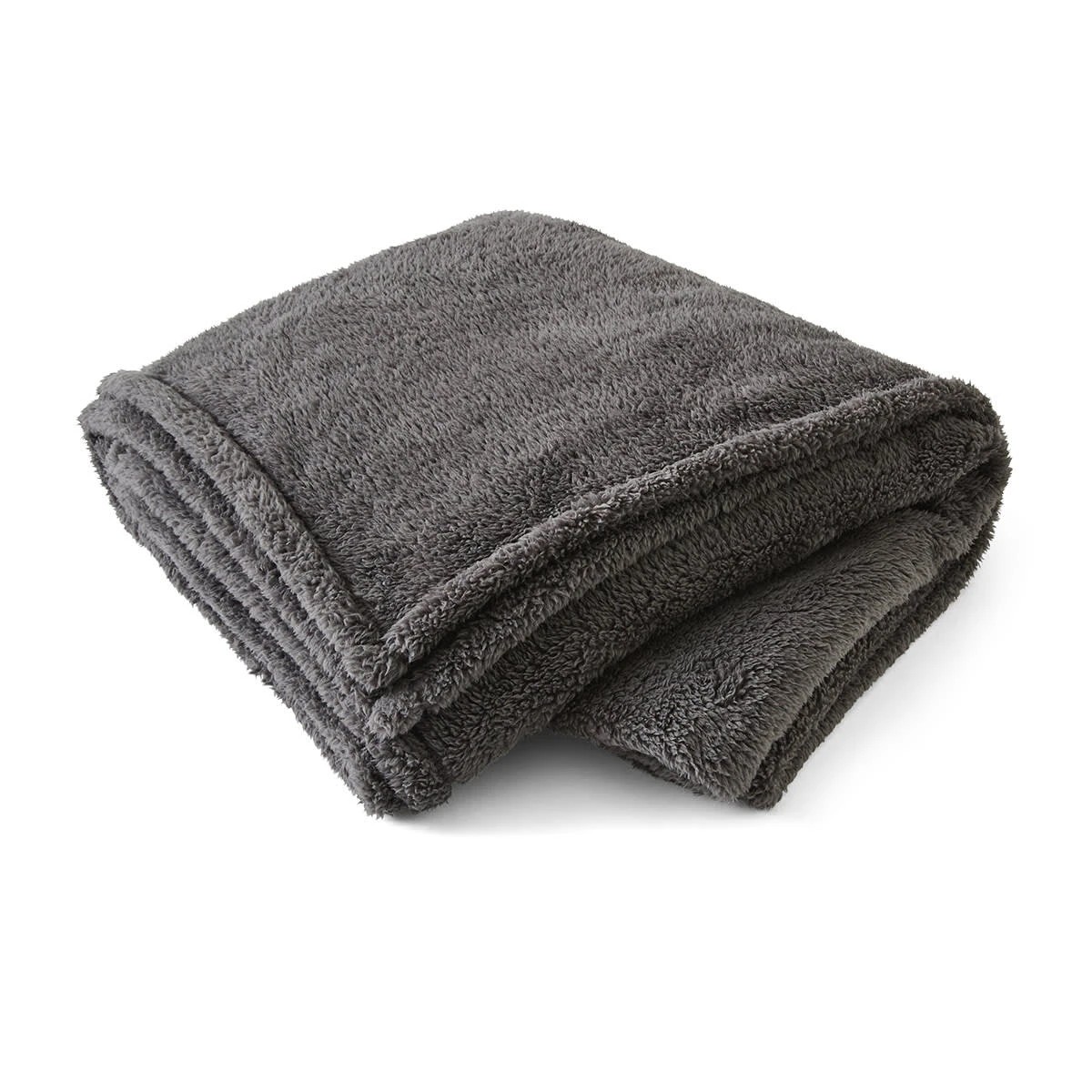 3 Teddy Fleece Throw - Charcoal, 3 of 6