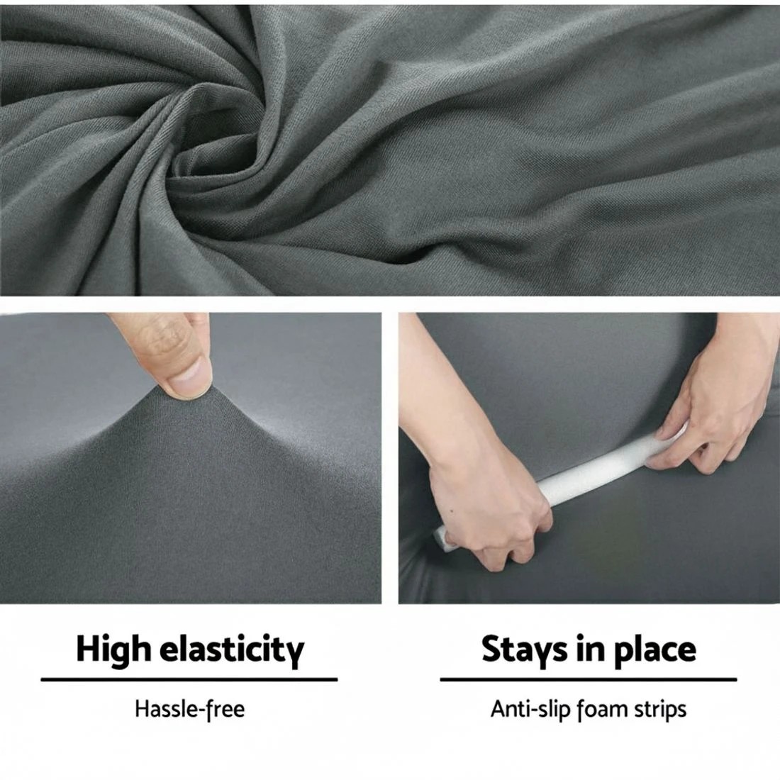 4 Artiss Sofa Cover Couch Covers 4 Seater Stretch - Grey, 4 of 7