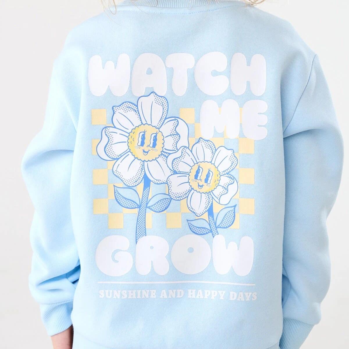 5 Print Crew Neck Sweatshirt WATCH ME GROW BLUE, 5 of 7