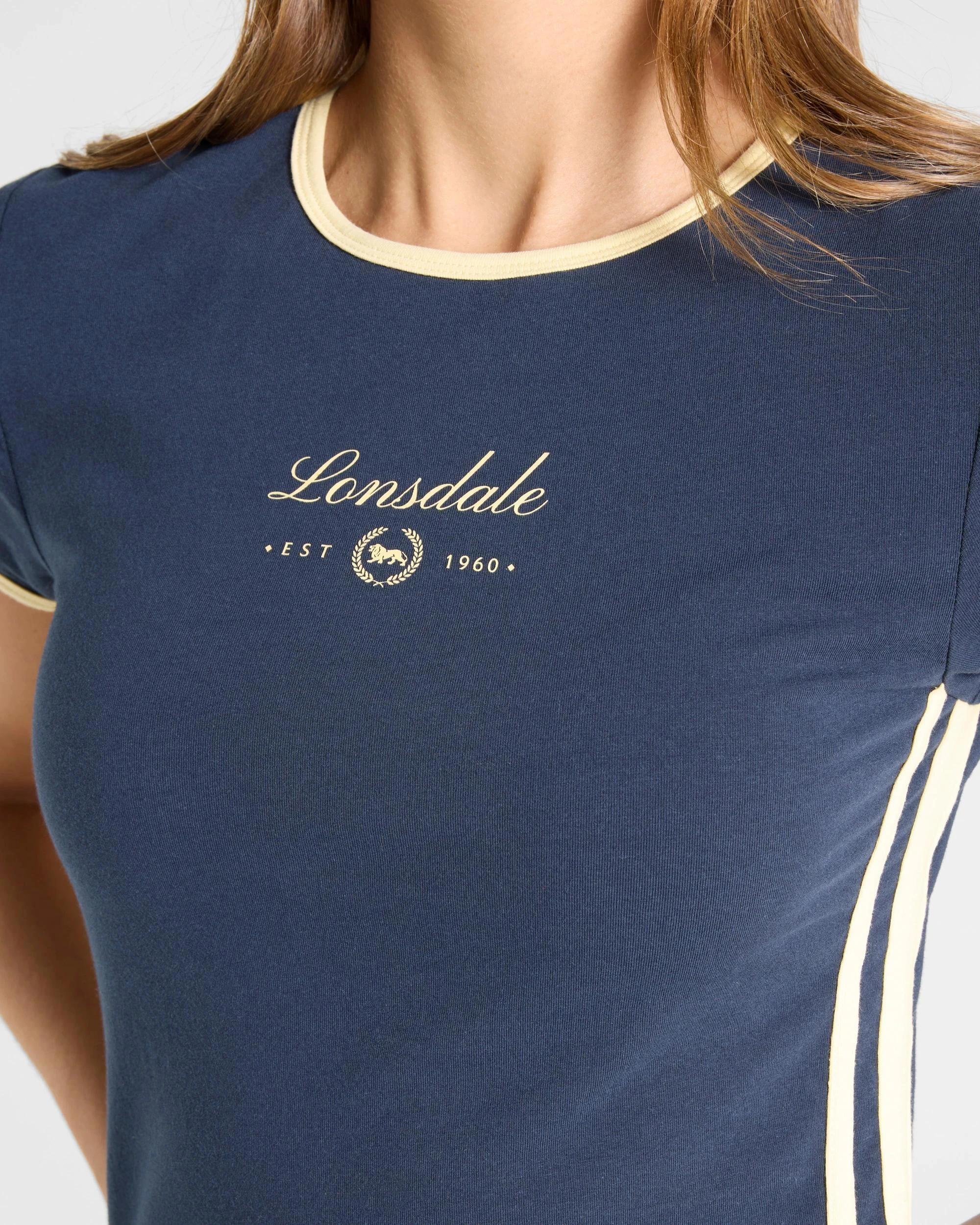 3 Crest T-Shirt - Lonsdale London INDIGO, 3 of 4