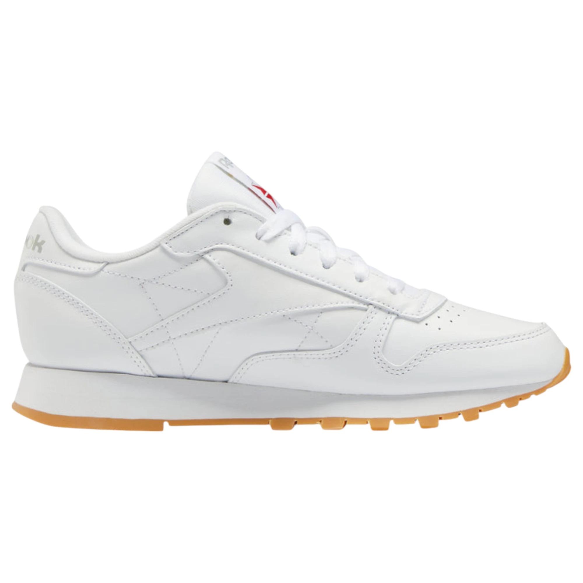 3 Reebok Mens Classic Leather Casual Shoes WHITE/GUM, 3 of 9