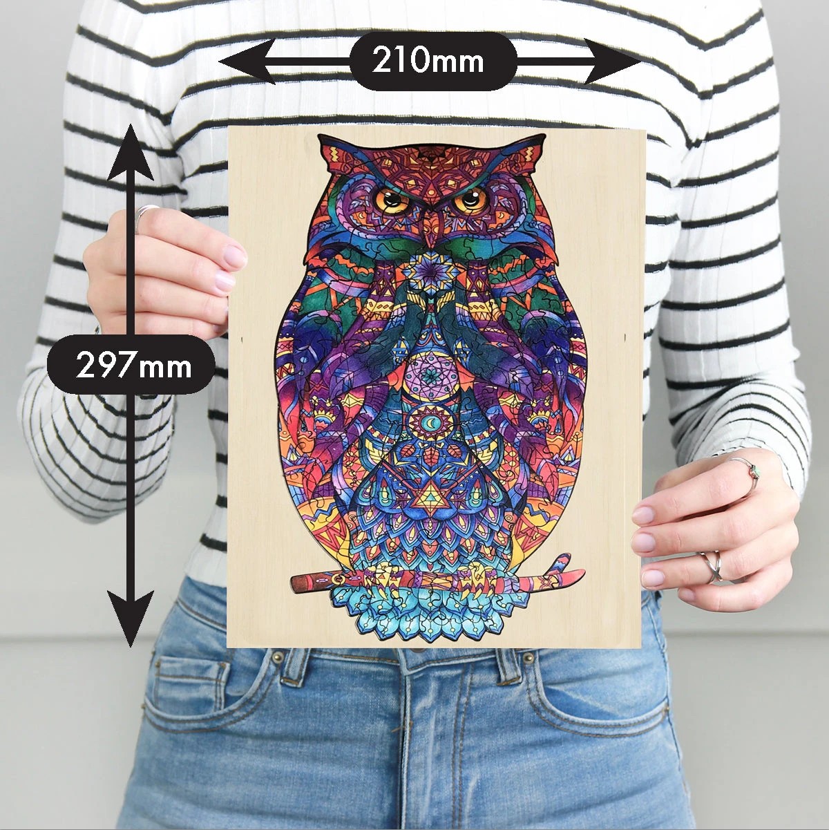 6 Puzzle Master 130 Piece Wooden Jigsaw Puzzle, Owl, 6 of 9