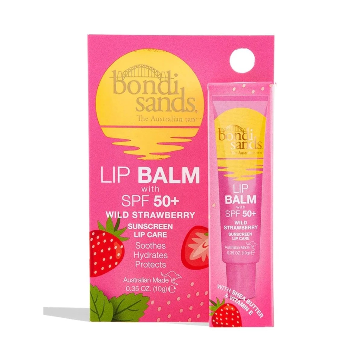 1 Bondi Sands The Australian Tan SPF 50+ Lip Balm 10g - Wild Strawberry, Shea Butter and Vitamin E, 1 of 2