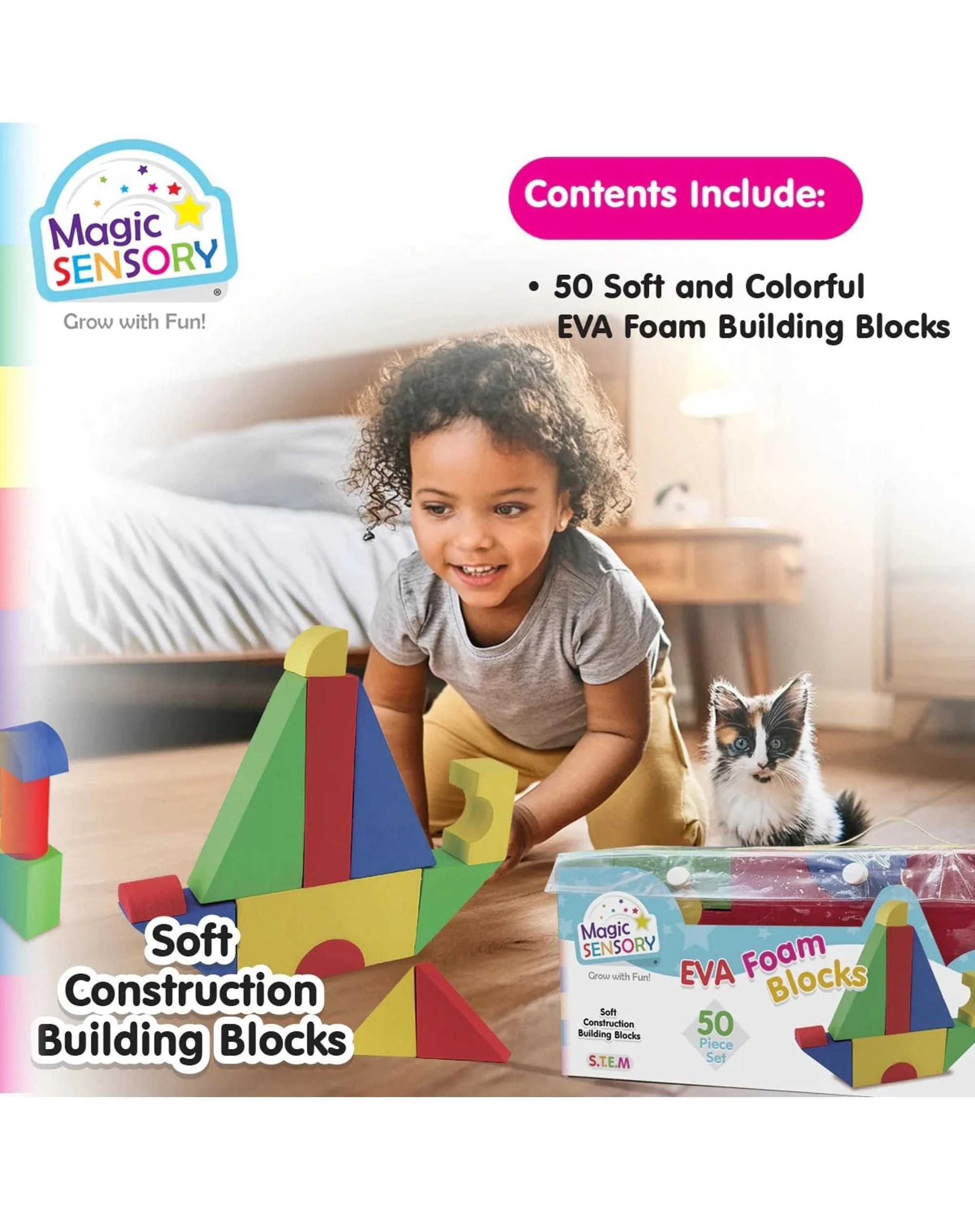 4 Magic Sensory EVA Foam Building Blocks 50 Piece Set, 4 of 5