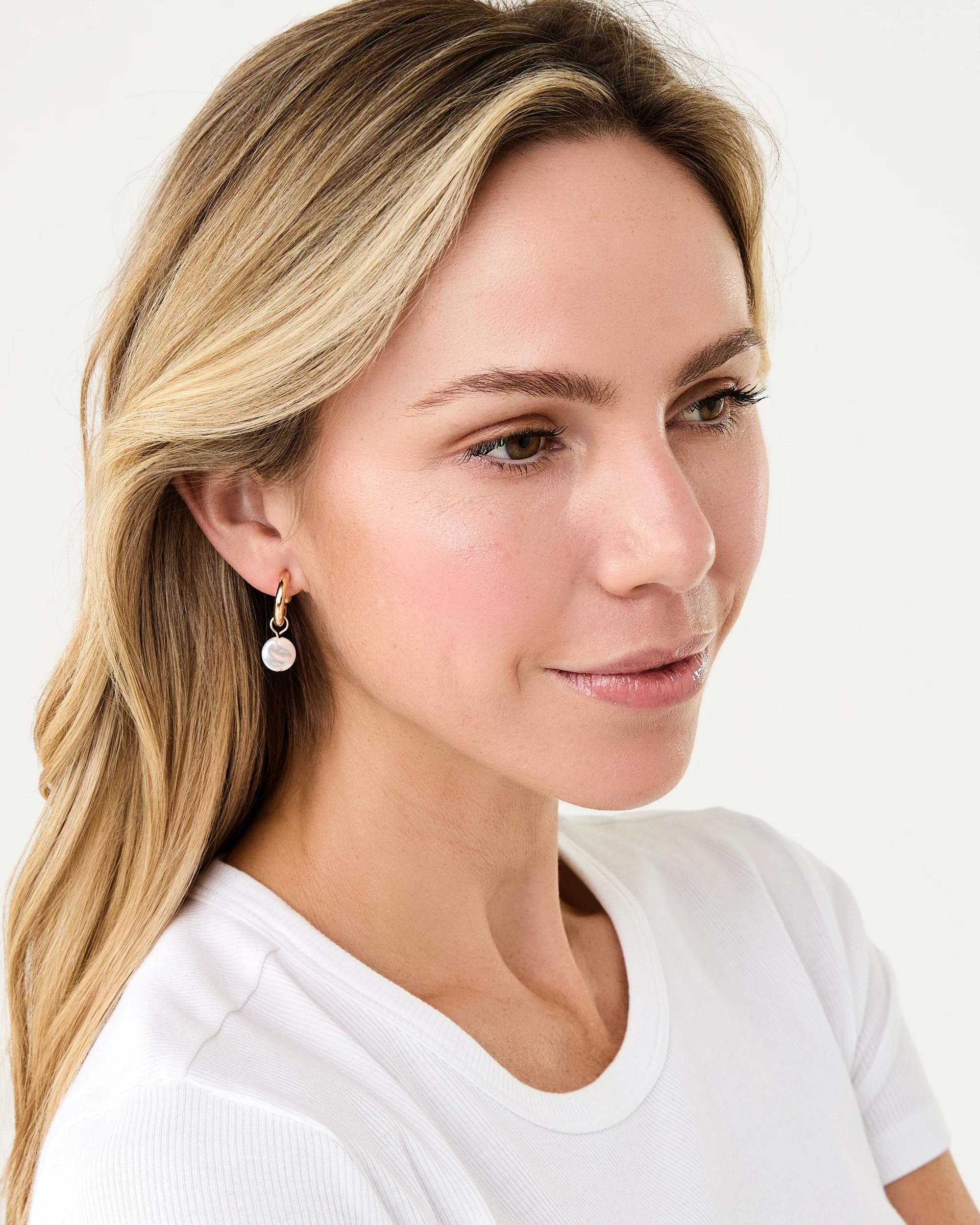 4 3 Pack Flower Hoop Earrings - Gold Tone Gold, 4 of 5