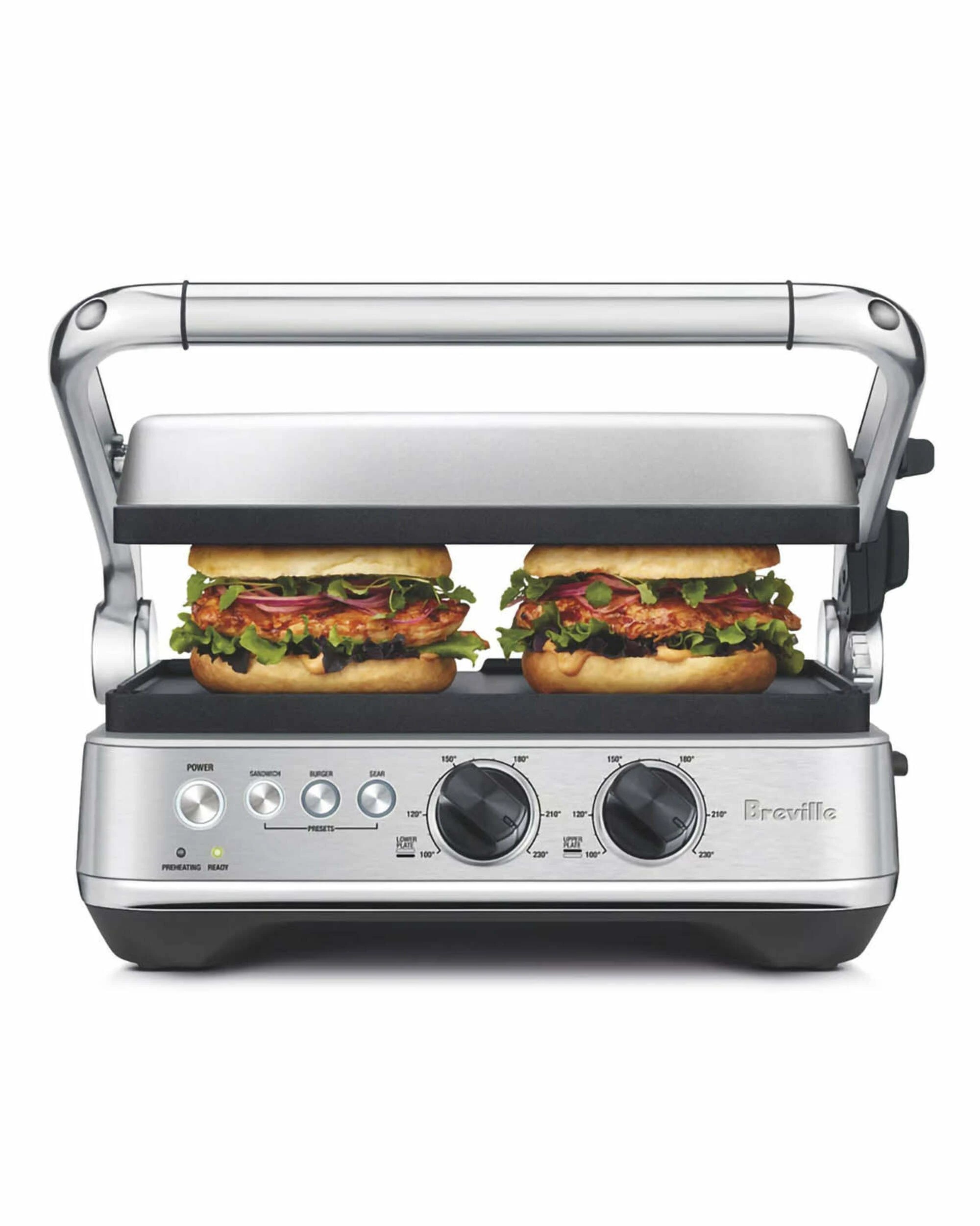 1 Breville Brushed The Sear & Press Grill - Stainless Steel - SILVER, 1 of 1