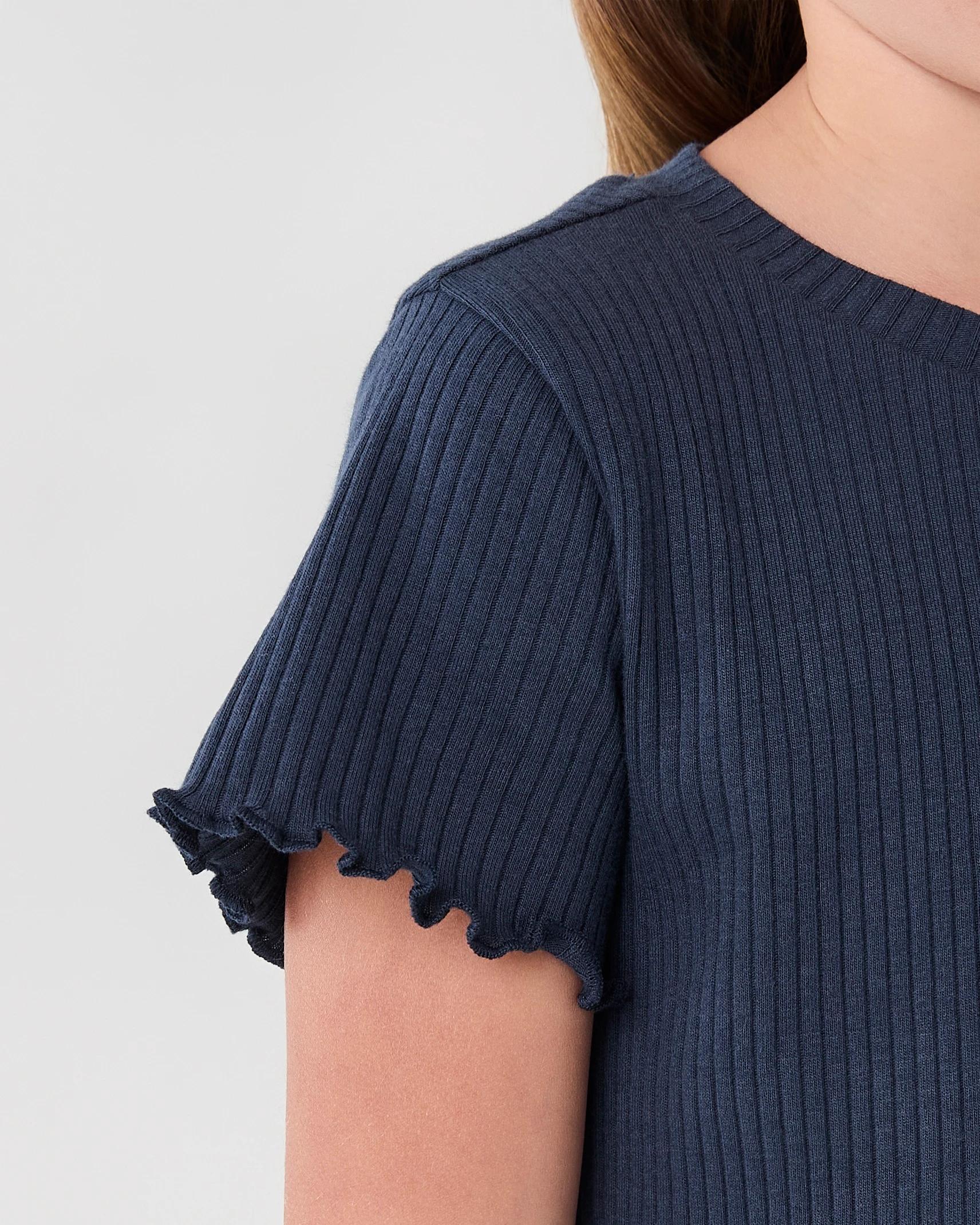 6 Short Sleeve Ribbed T-shirt Blu Cherry, 6 of 8