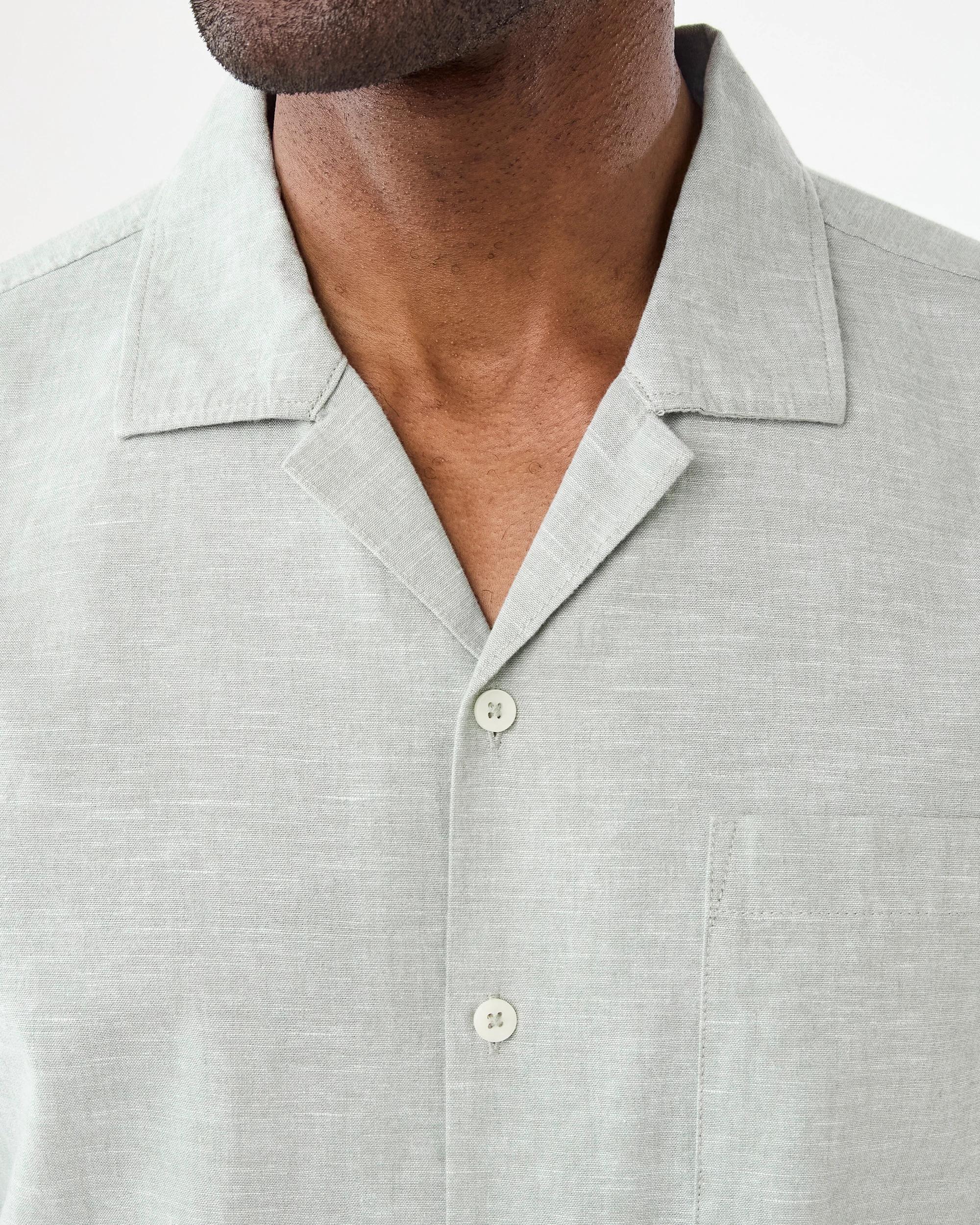 5 Short Sleeve Cotton Linen Shirt Grn Icebrg, 5 of 6
