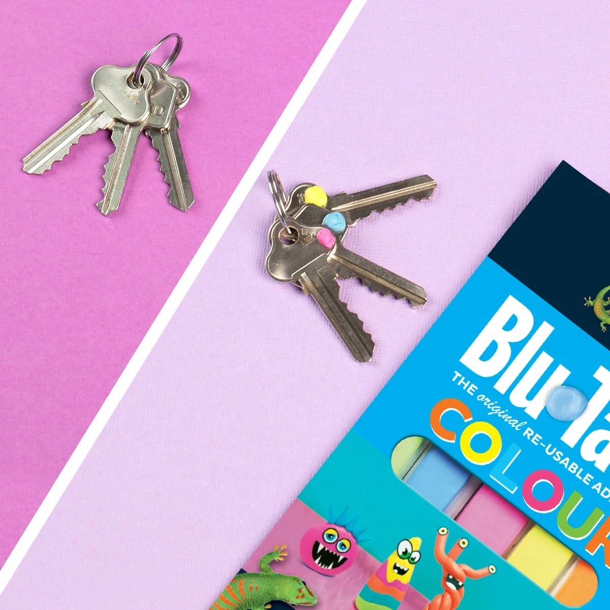 2 Bostik Blu Tack Colour The Original Re-usable Adhesive, 2 of 3