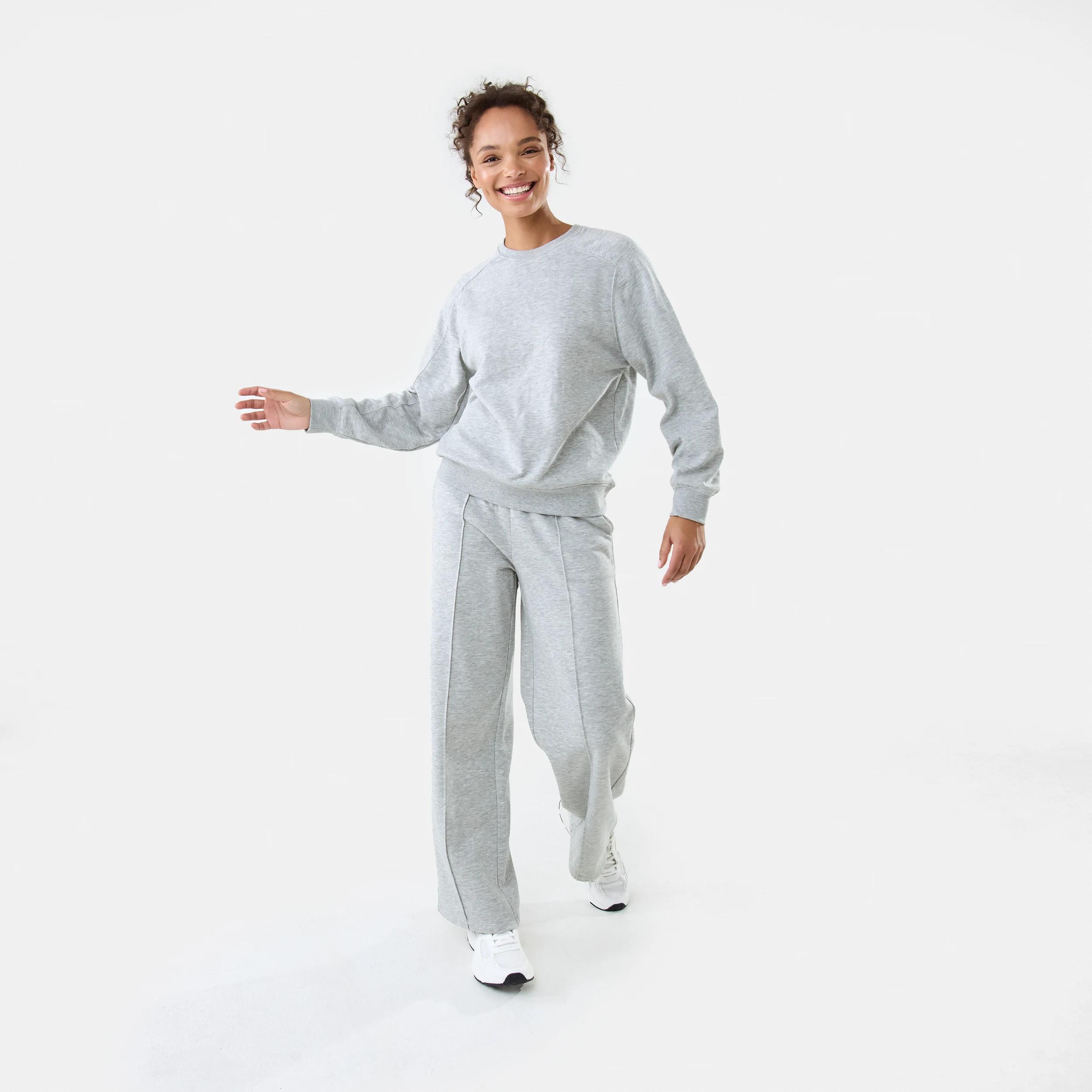 2 Active Womens Terry Sweater SOFT GREY MARLE, 2 of 6