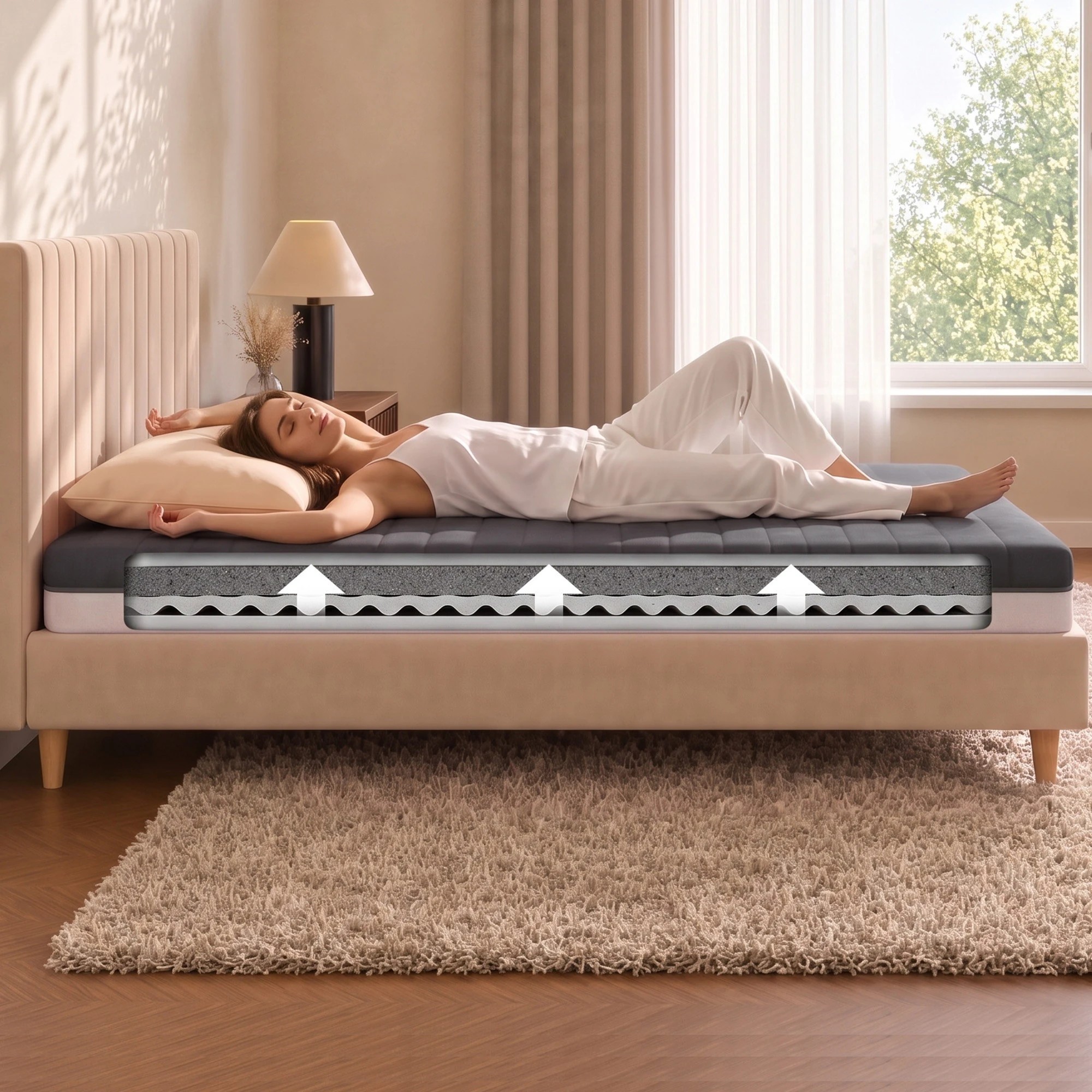 5 Giselle Bedding 18cm Memory Foam Mattress Dual Feel Reversible Foam - King Bed - Multi, 5 of 10