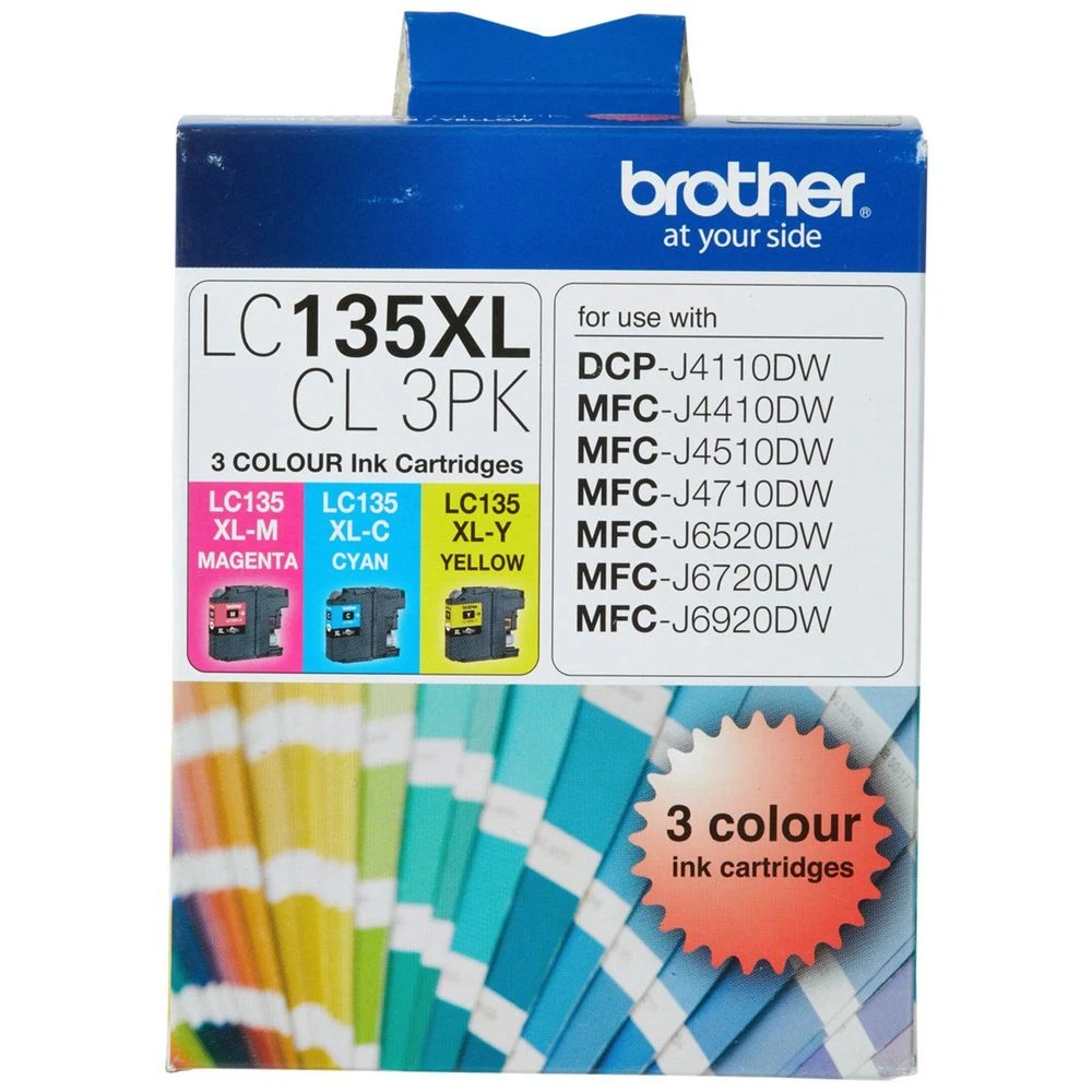 1 Brother LC 135XL Ink Cartridges 3 Colour Value Pack, 1 of 5