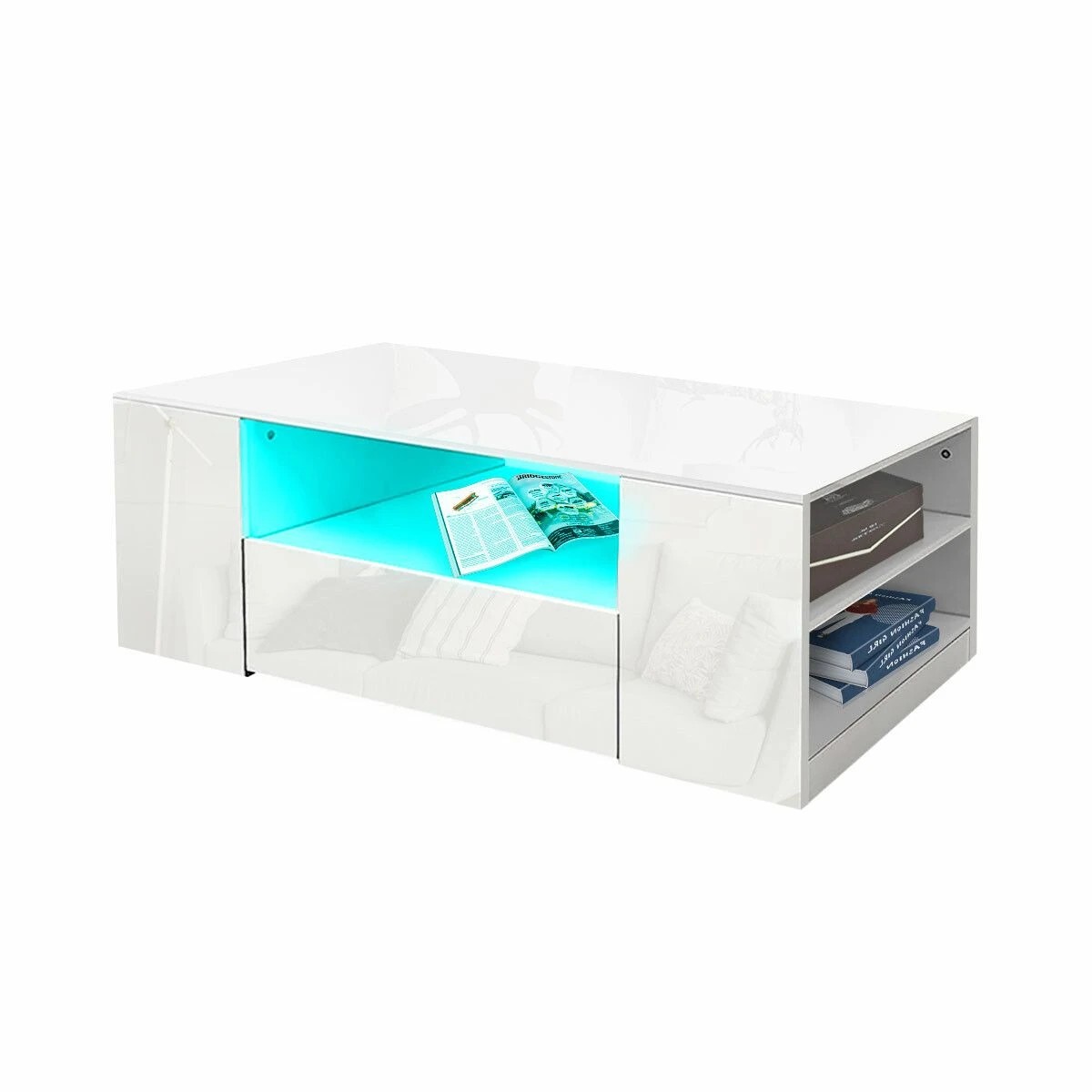 2 Ausway Modern High Gloss Coffee Table Storage, 2 of 7
