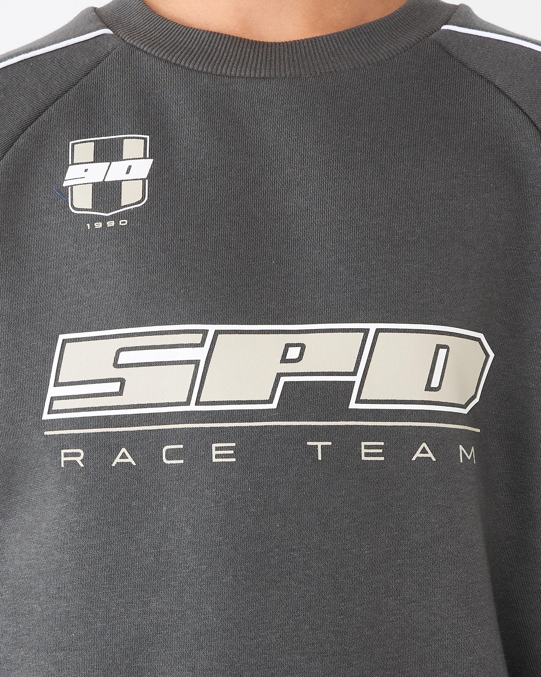 5 Oversized Pipe Detail Crew Neck Sweatshirt Gry Moto, 5 of 9