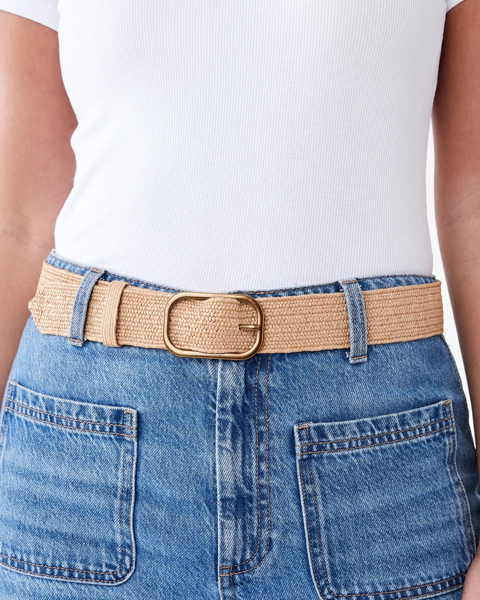 3 Stretch Woven Belt Natural, 3 of 4