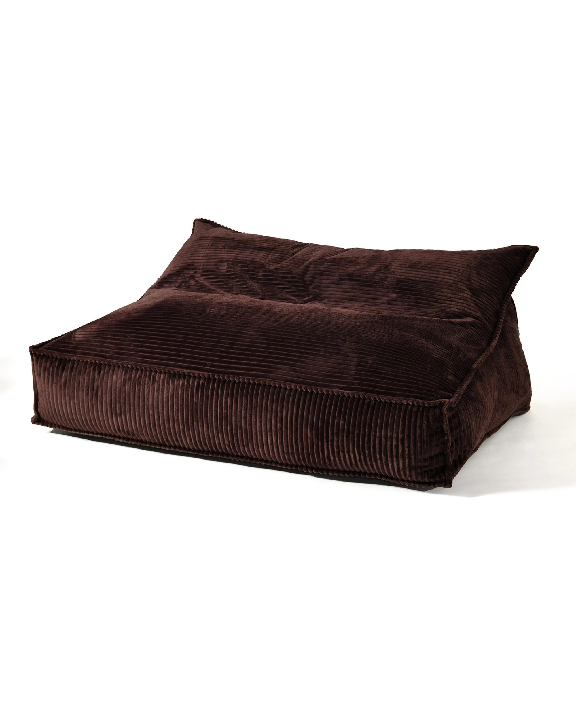 2 Cadence & Co. Wilde Ribbed Luxe Fleece Double Sofa Bean Bag Lounge Cover - Chestnut Brown, 2 of 7