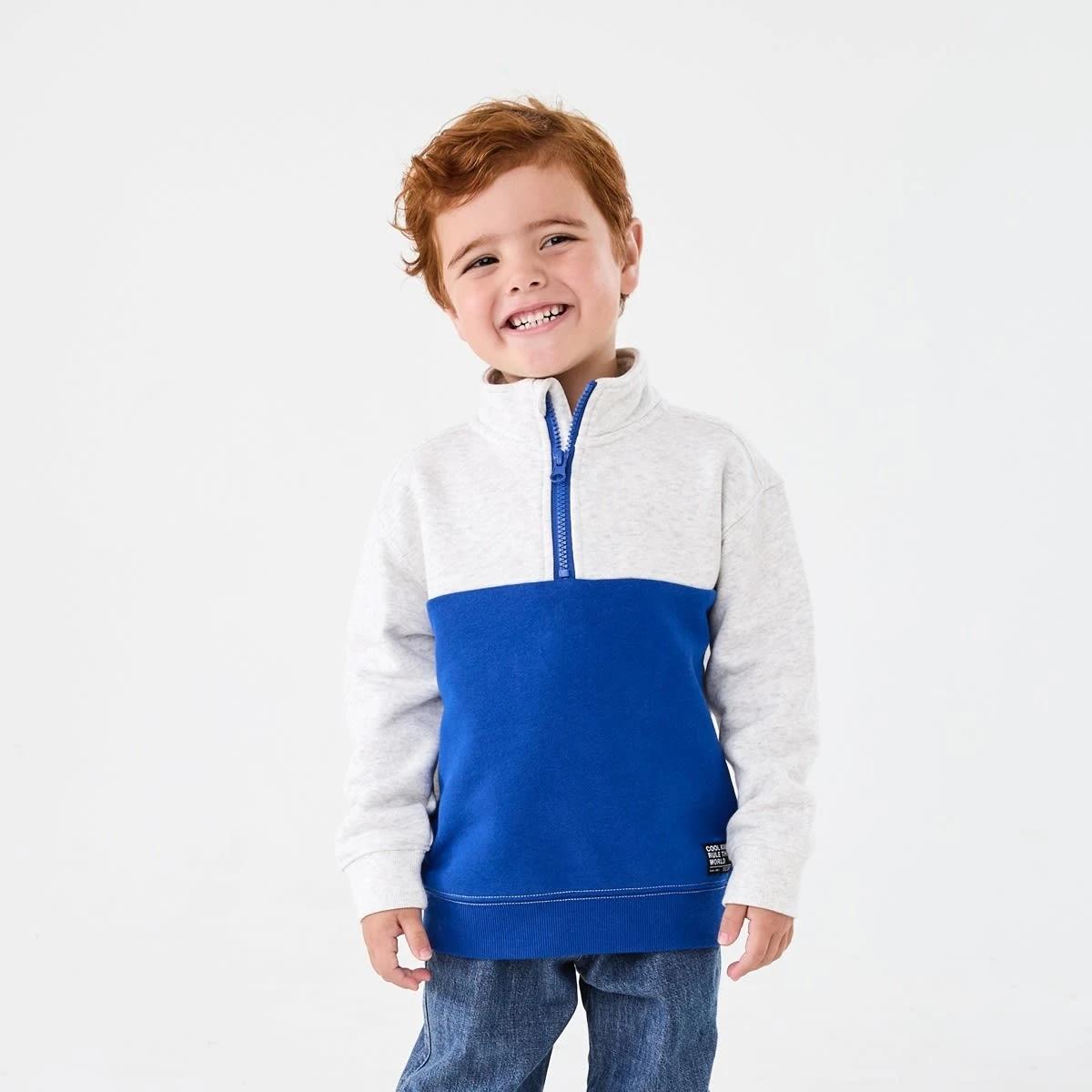 1 Quarter Zip Sweatshirt Wht Marle, 1 of 9