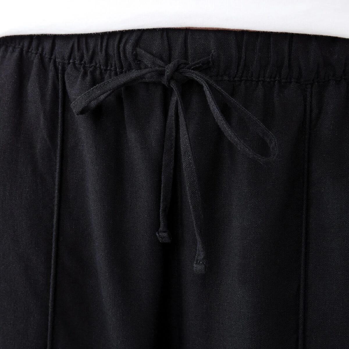 4 Textured Seam Front Pants BLACK, 4 of 5