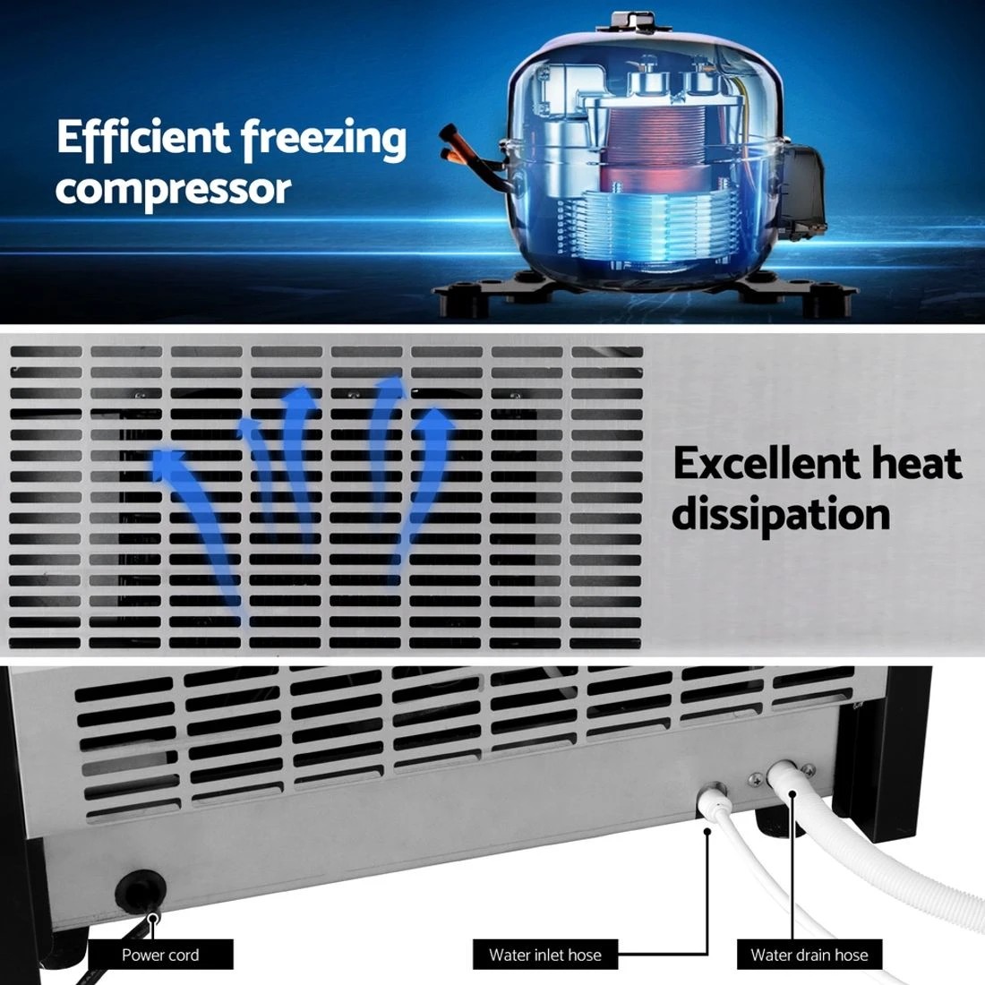 7 Devanti 45kg Ice Maker Commercial Machine - Silver, 7 of 7