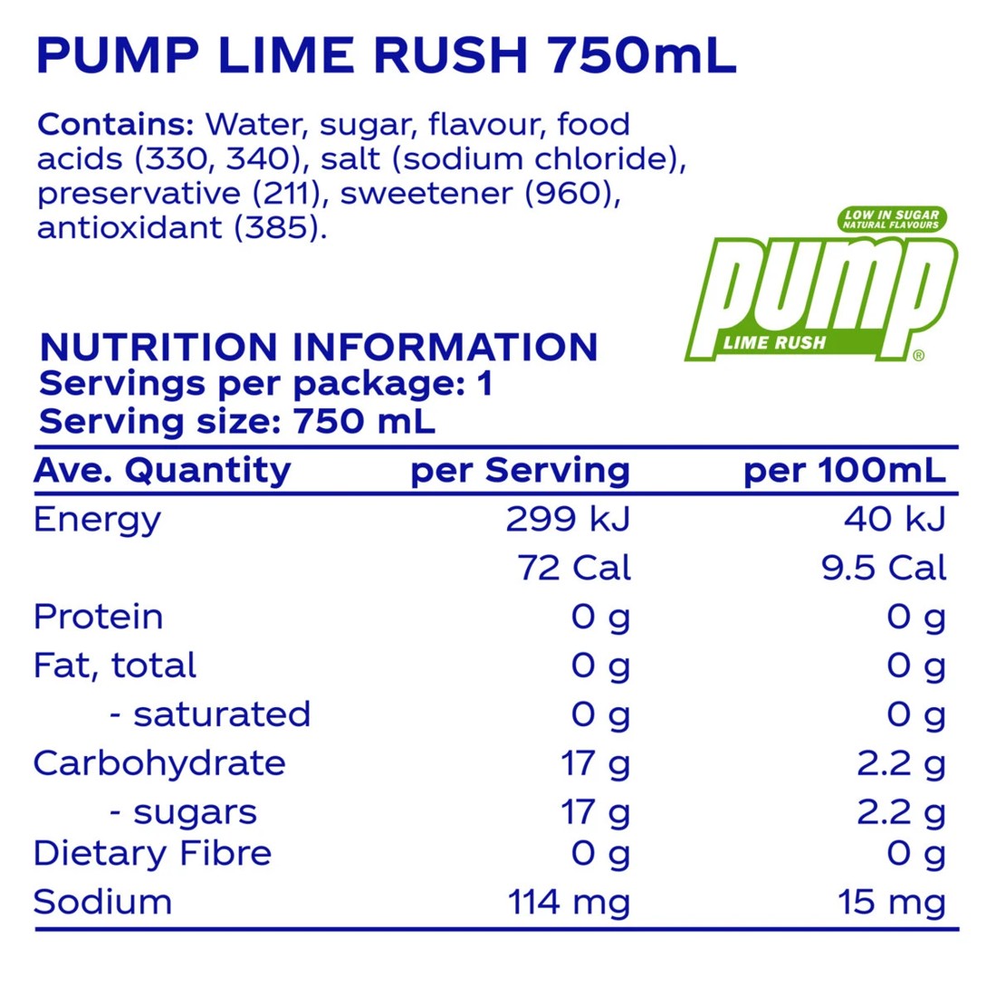 2 Pump Water Bottle 750ml - Lime Rush, 2 of 3