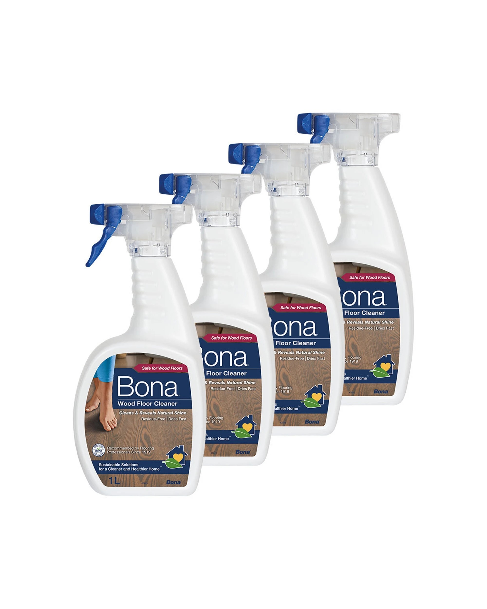 1 Bona Wood Floor Cleaner 4PK 1L Spray Bottles Ready-To-Use - Multi, 1 of 1