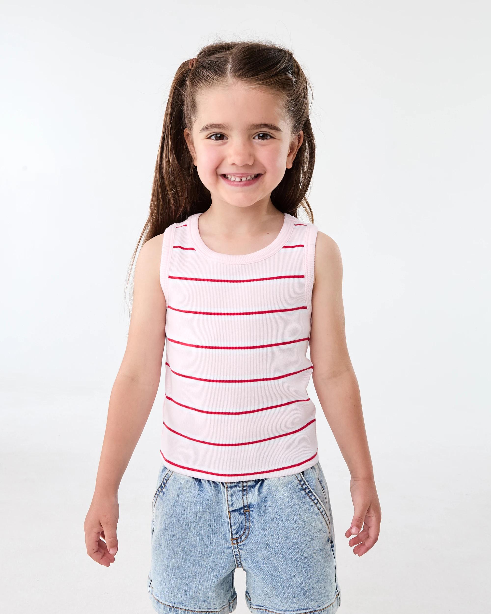 1 Rib Tank Top Pnk Stripe, 1 of 6