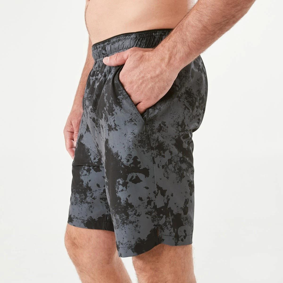 2 Active Mens Gym Shorts Blk Mono, 2 of 6