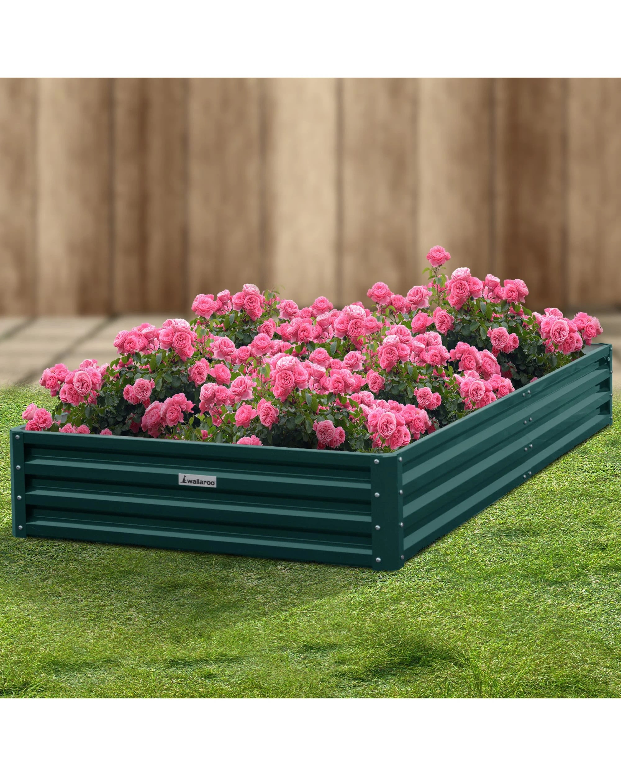4 Wallaroo Galvanized Steel Raised Garden Bed 240 x 120 x 30cm Plants Vegetables Herbs Flowers - Green, 4 of 5