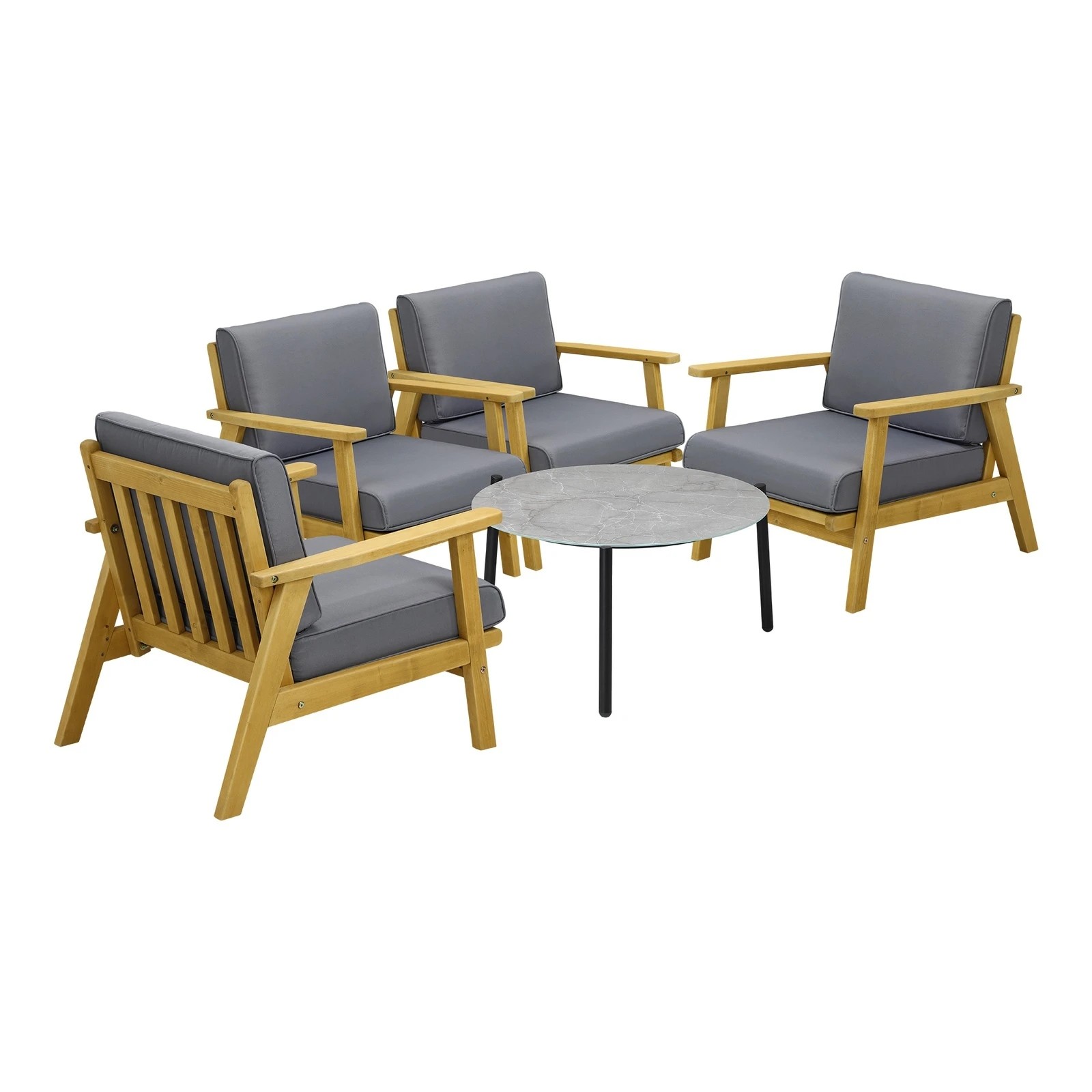 5 Livsip Outdoor Lounge Set 5pcs Patio Furniture Set 70cm Coffee Side Table
 - Multi, 5 of 10