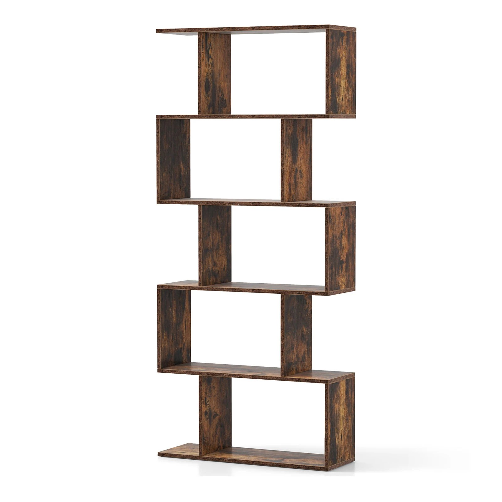 1 Costway 5-Tier Cube Bookshelf Display Shelf Bookcase Storage, 1 of 3
