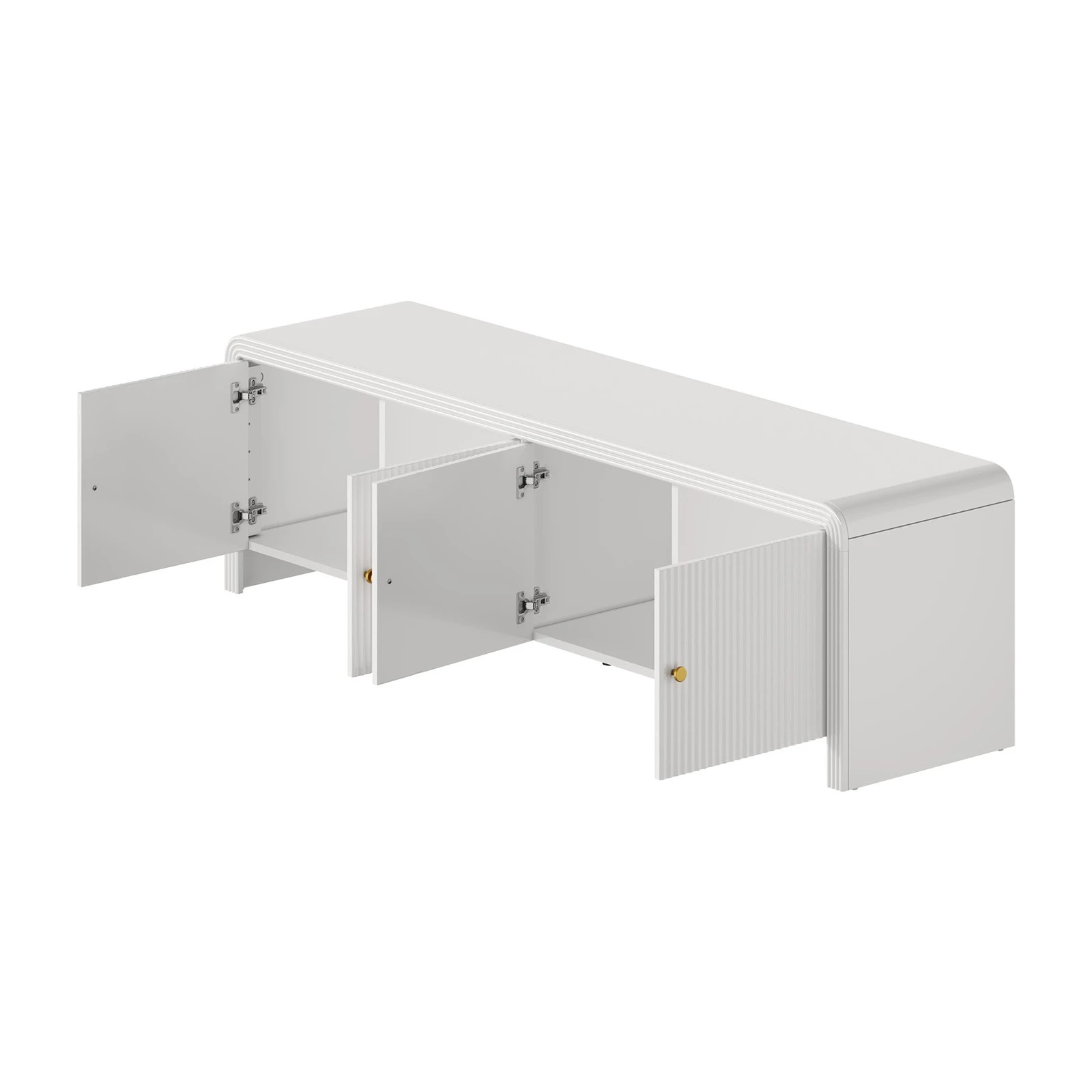 8 Oikiture TV Cabinet Entertainment Unit 160cm - White, 8 of 10