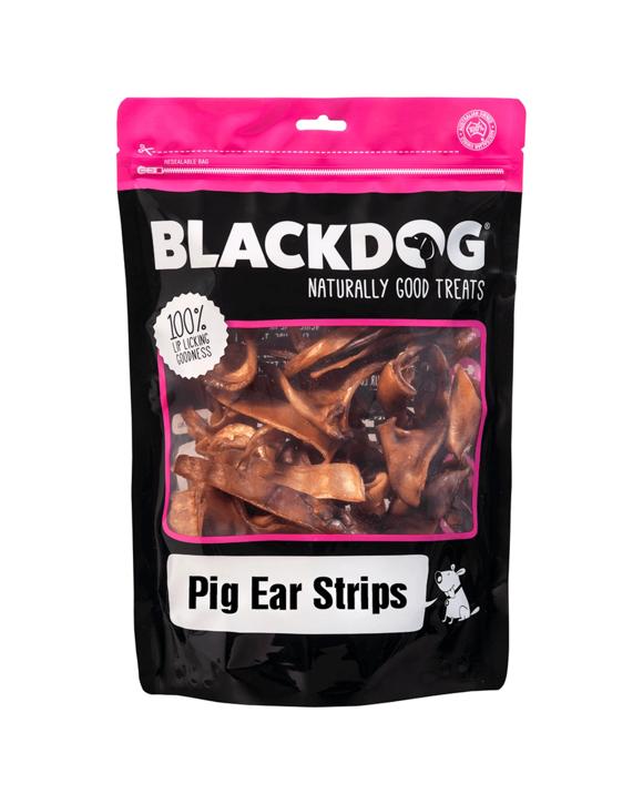 Blackdog Naturally Good Pig Ear Strips High Protein Low Salt Dog Treats 500g - Brown