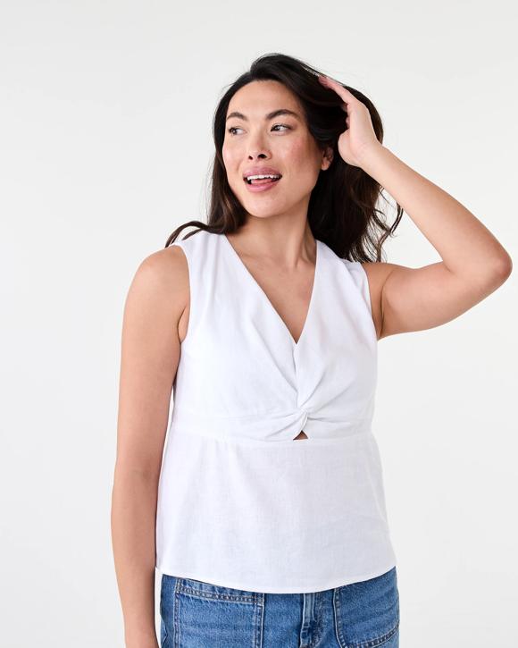 Sleeveless Twist Front Top