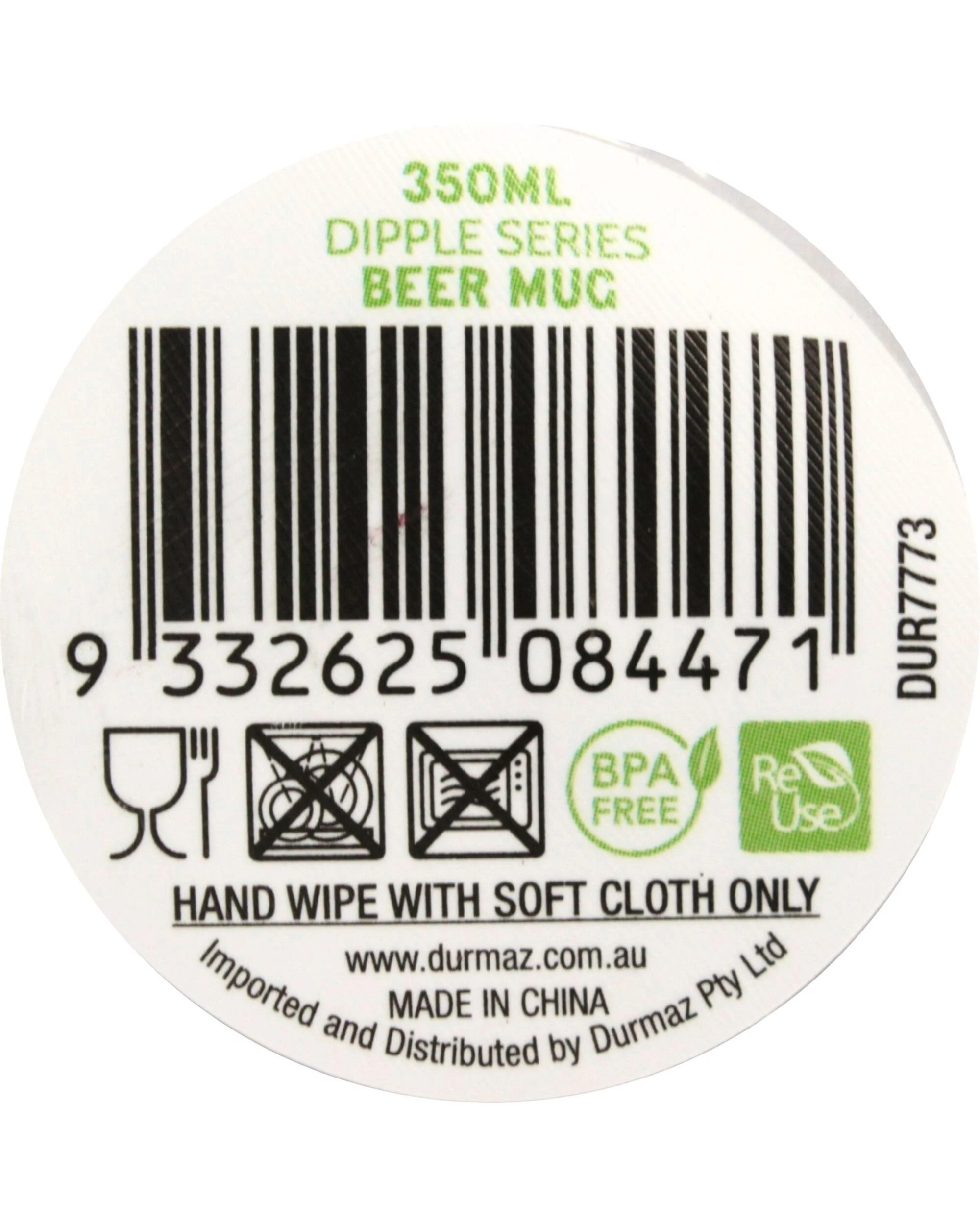 3 Durmaz Clear Acrylic Dimple Beer Mug 350ml - Clear, 3 of 3