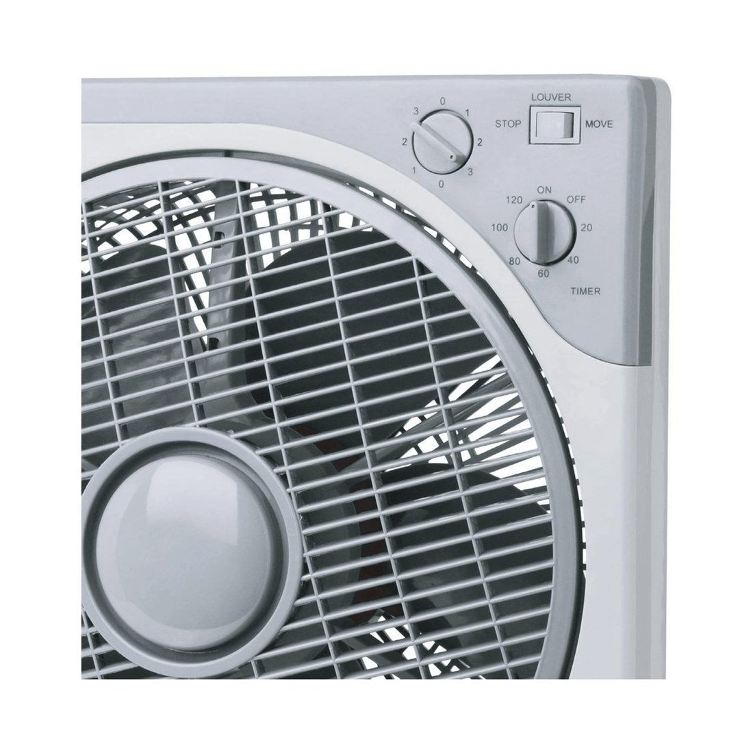 3 Heller 30cm Box Fan 3 Speed/timer/rotating Louvres Floor Air Cooler/cooling
 - Grey, 3 of 3